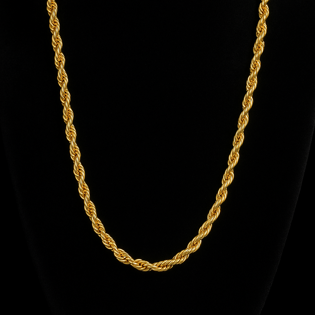 "Rope" Gold-colored Chain (5mm)