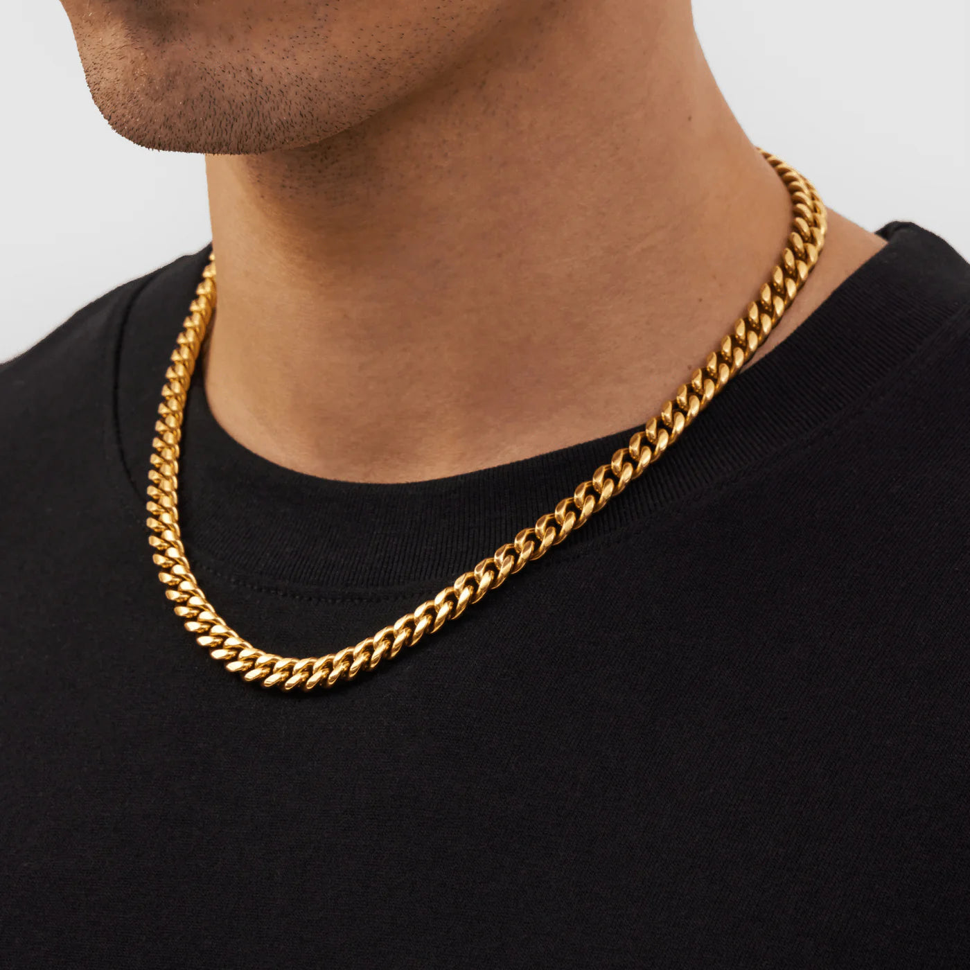 "Cuban" Gold-Colored Chain (8mm)