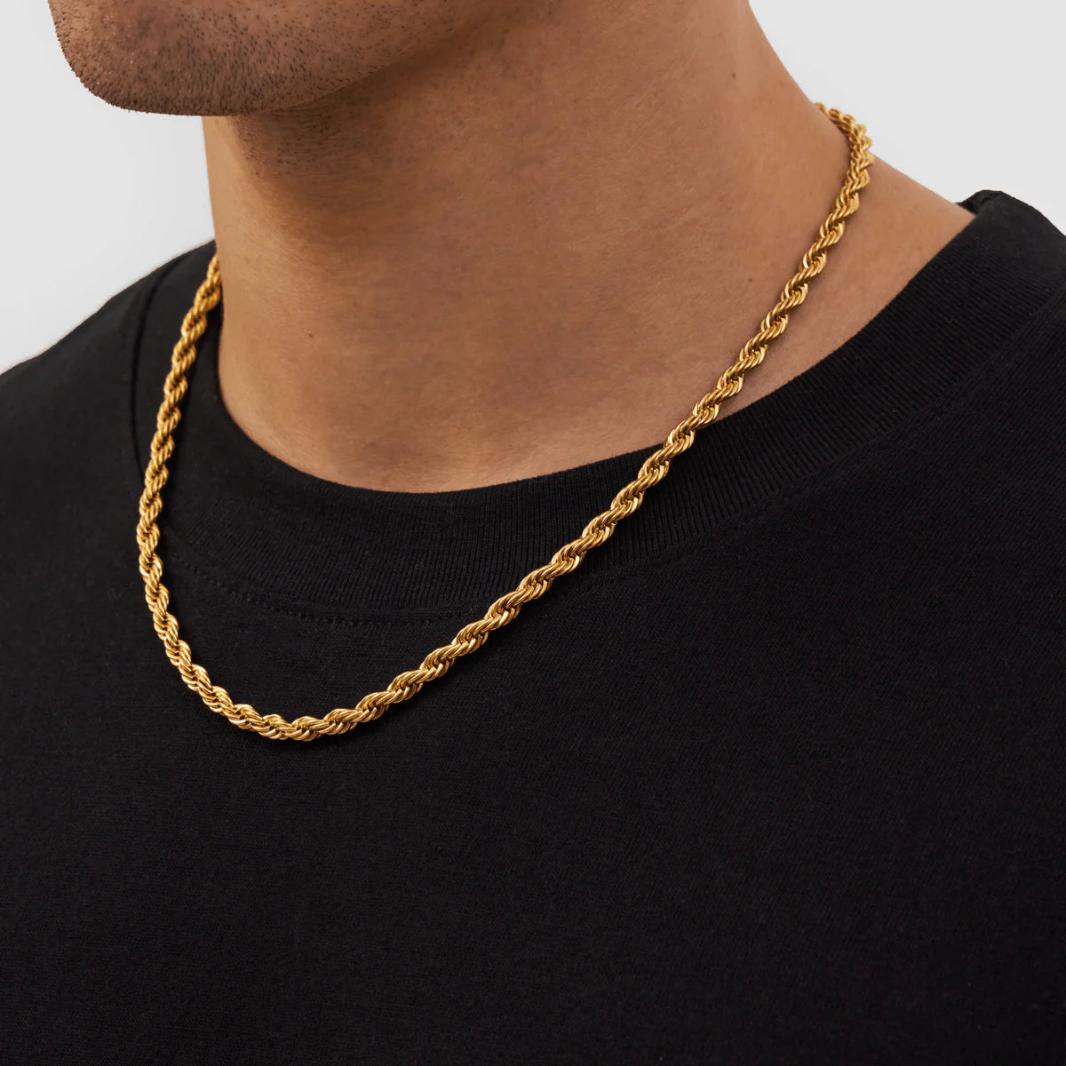 "Rope" Gold-colored Chain (5mm)