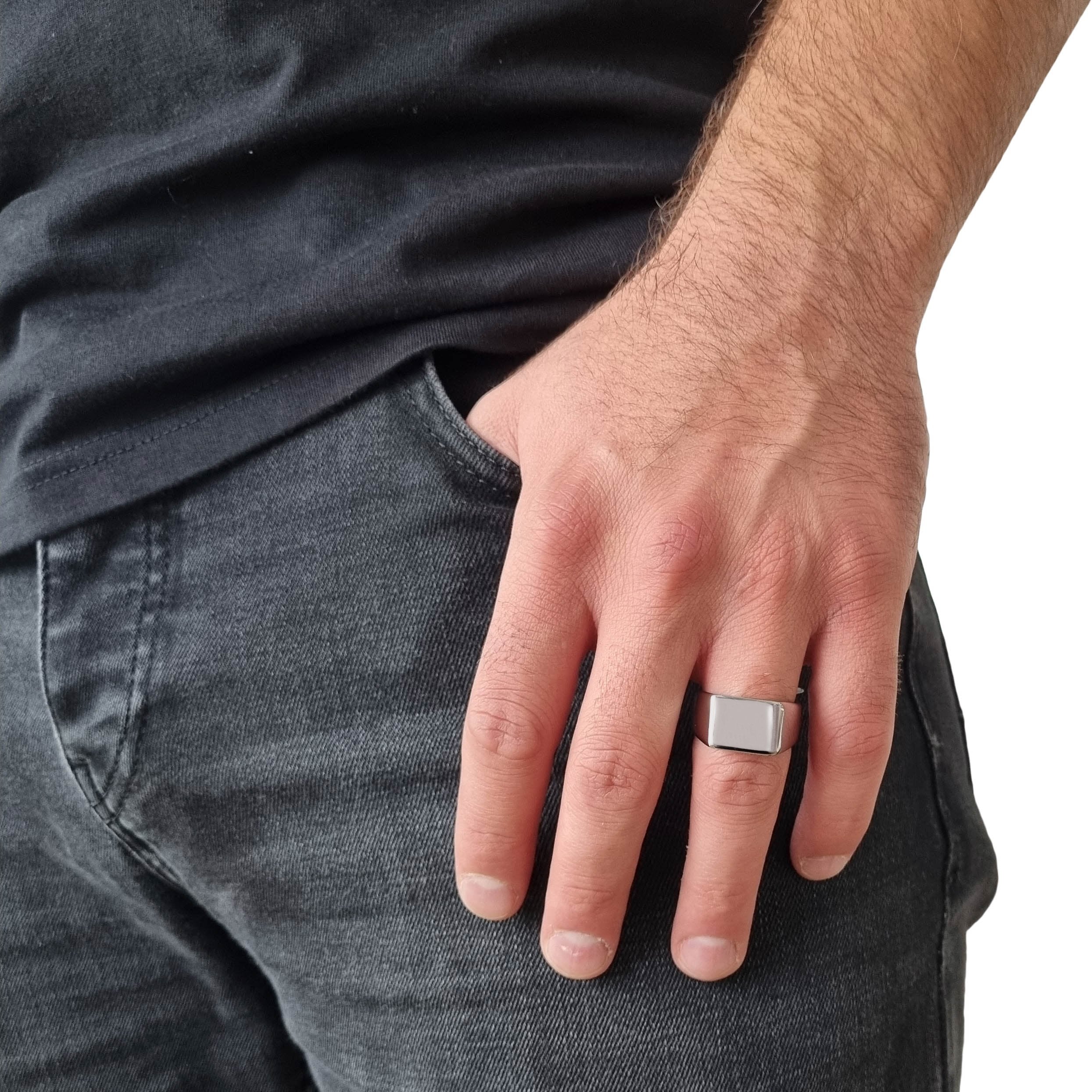 "Blank" Silver-colored Ring