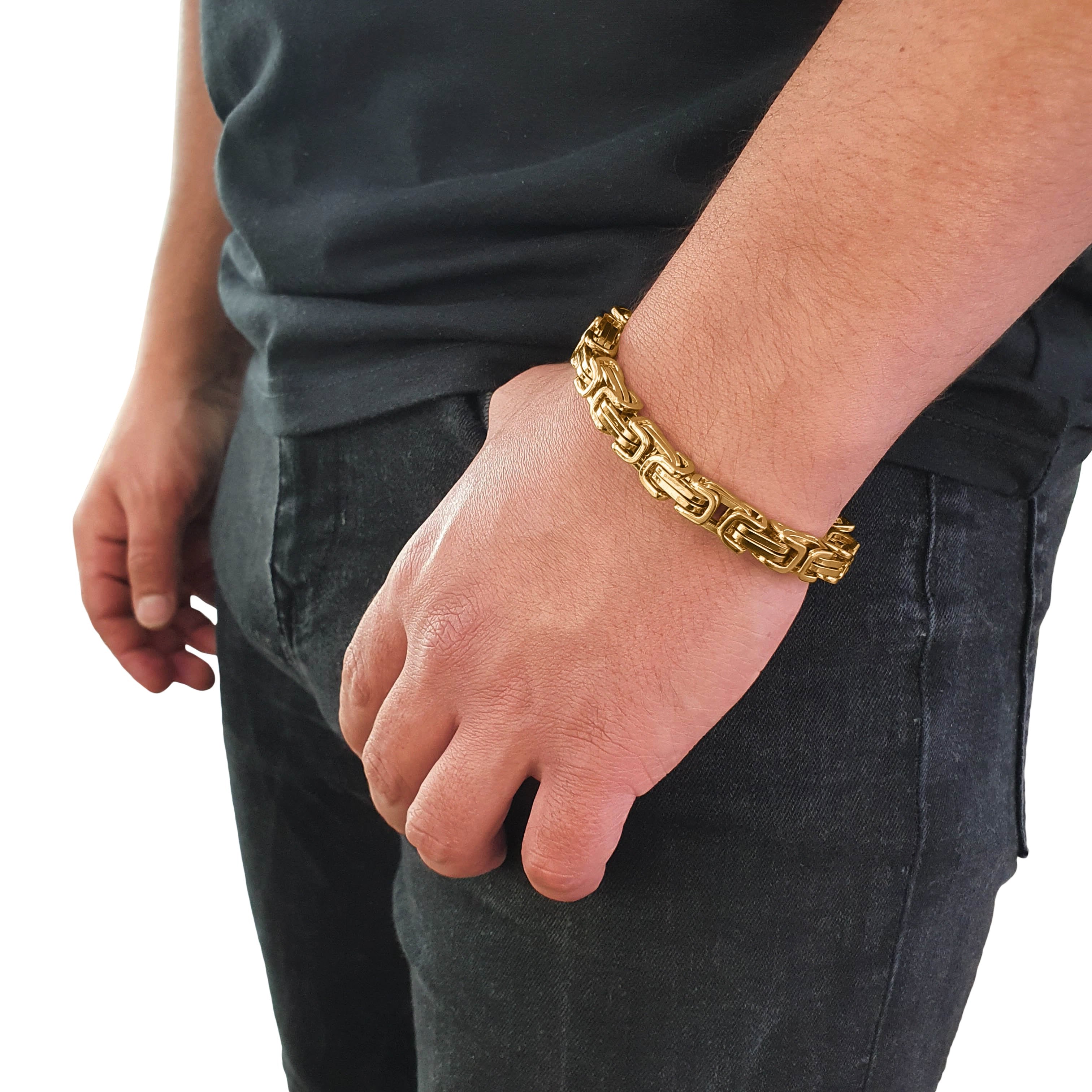 "Byzantine" Gold-Colored Necklace & Bracelet (8mm)