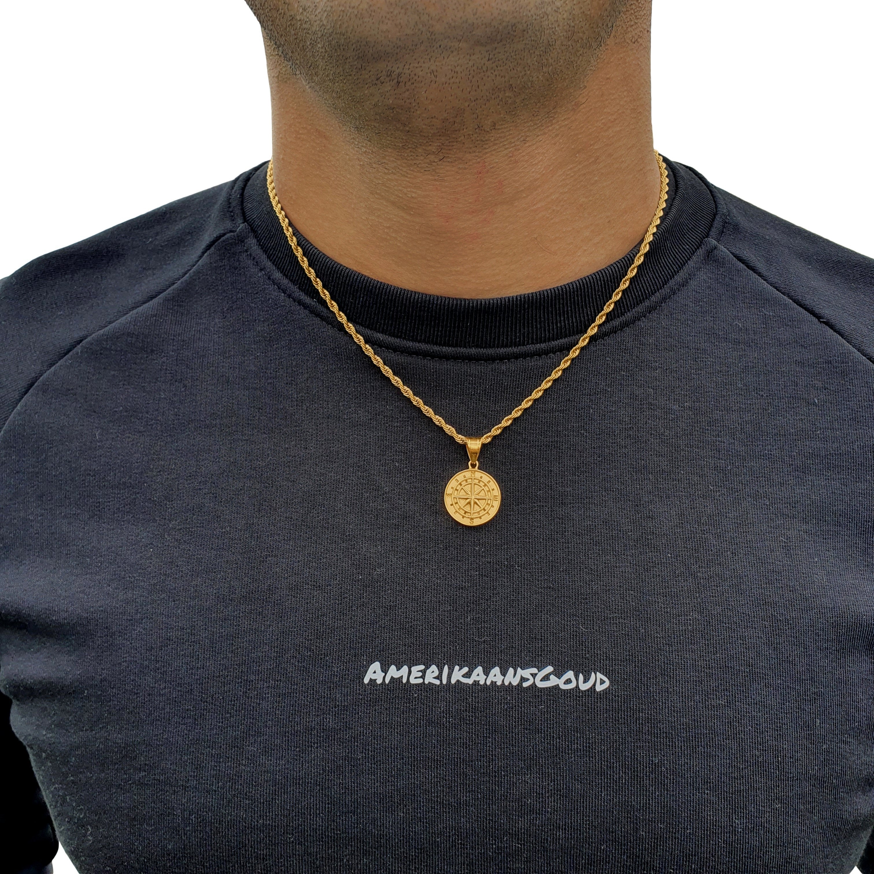 "Compass" Gold-Colored Pendant