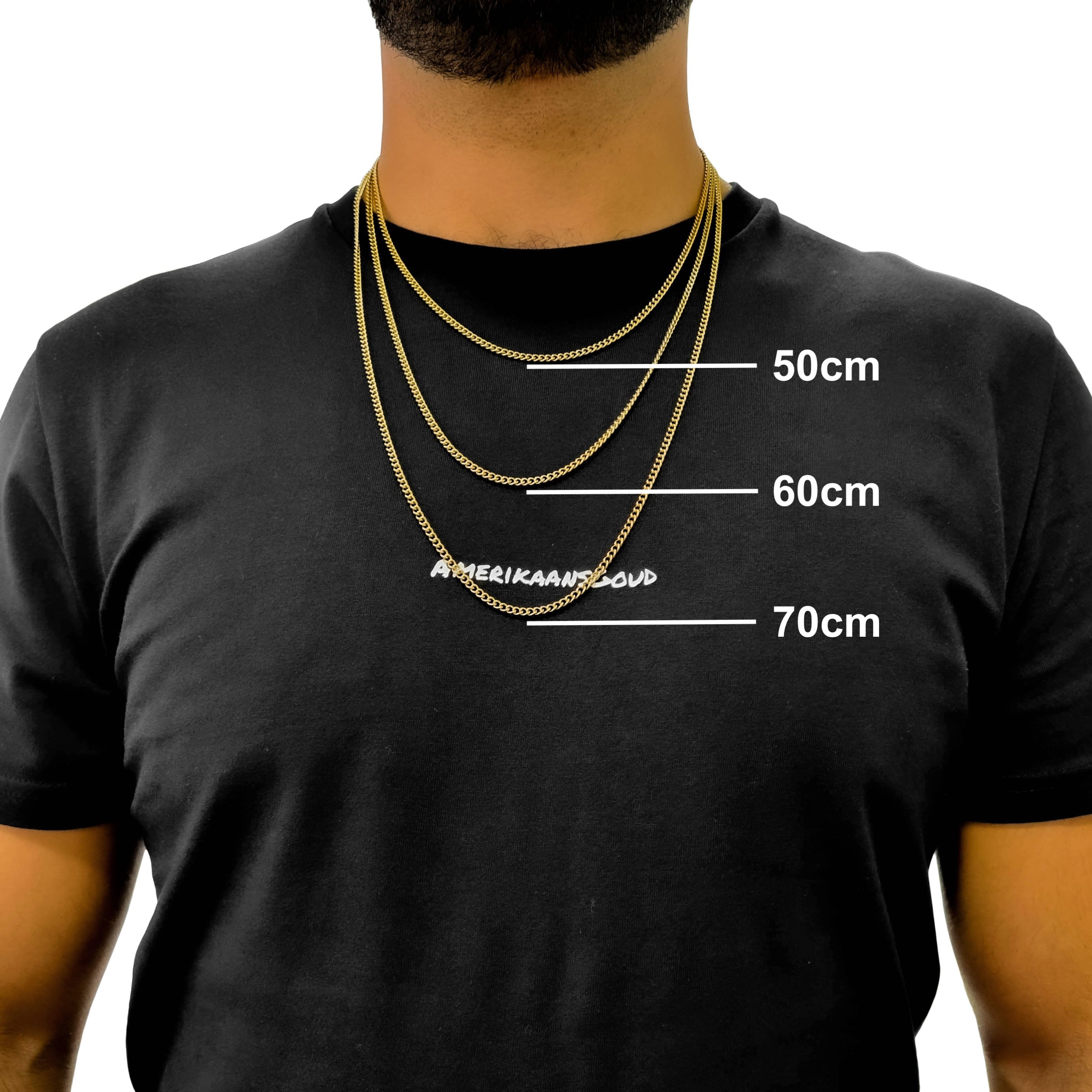 "Cuban" Gold-Colored Chain (3mm)