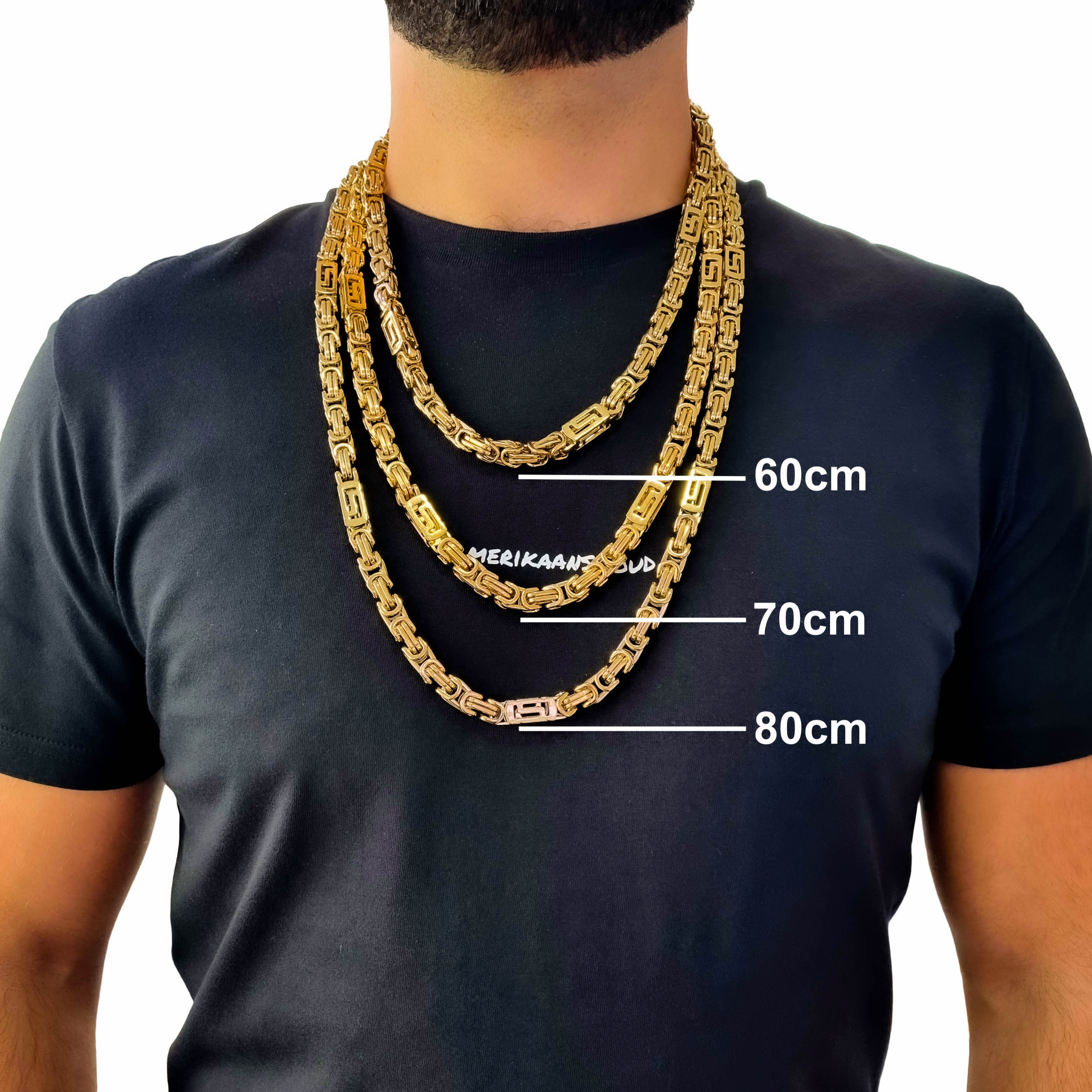 "El Chapo" Gold-Colored Necklace & Bracelet (8mm)