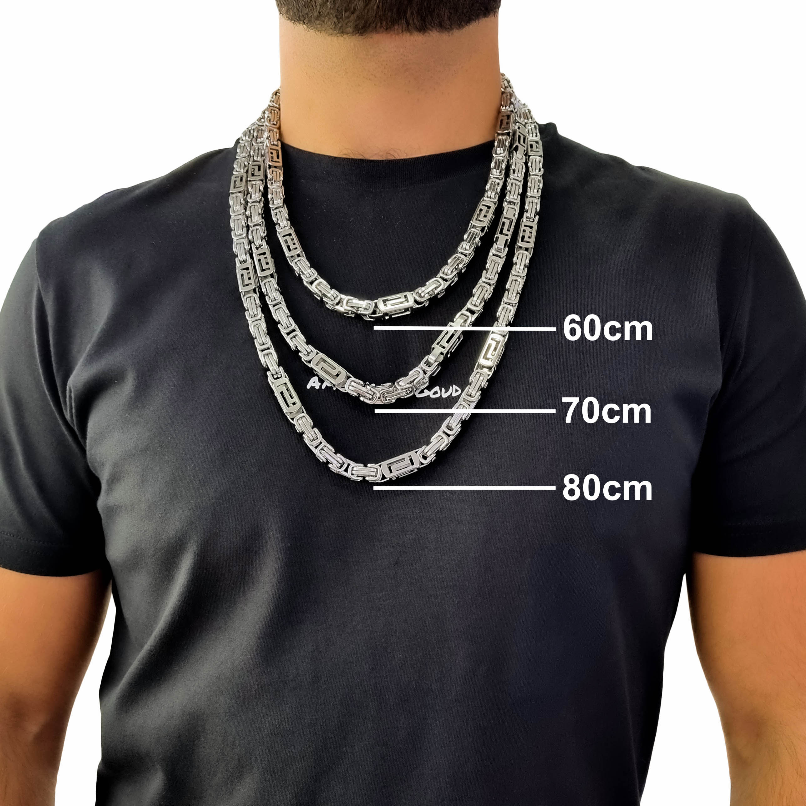 "El Chapo" Silver-Colored Necklace & Bracelet (8mm)
