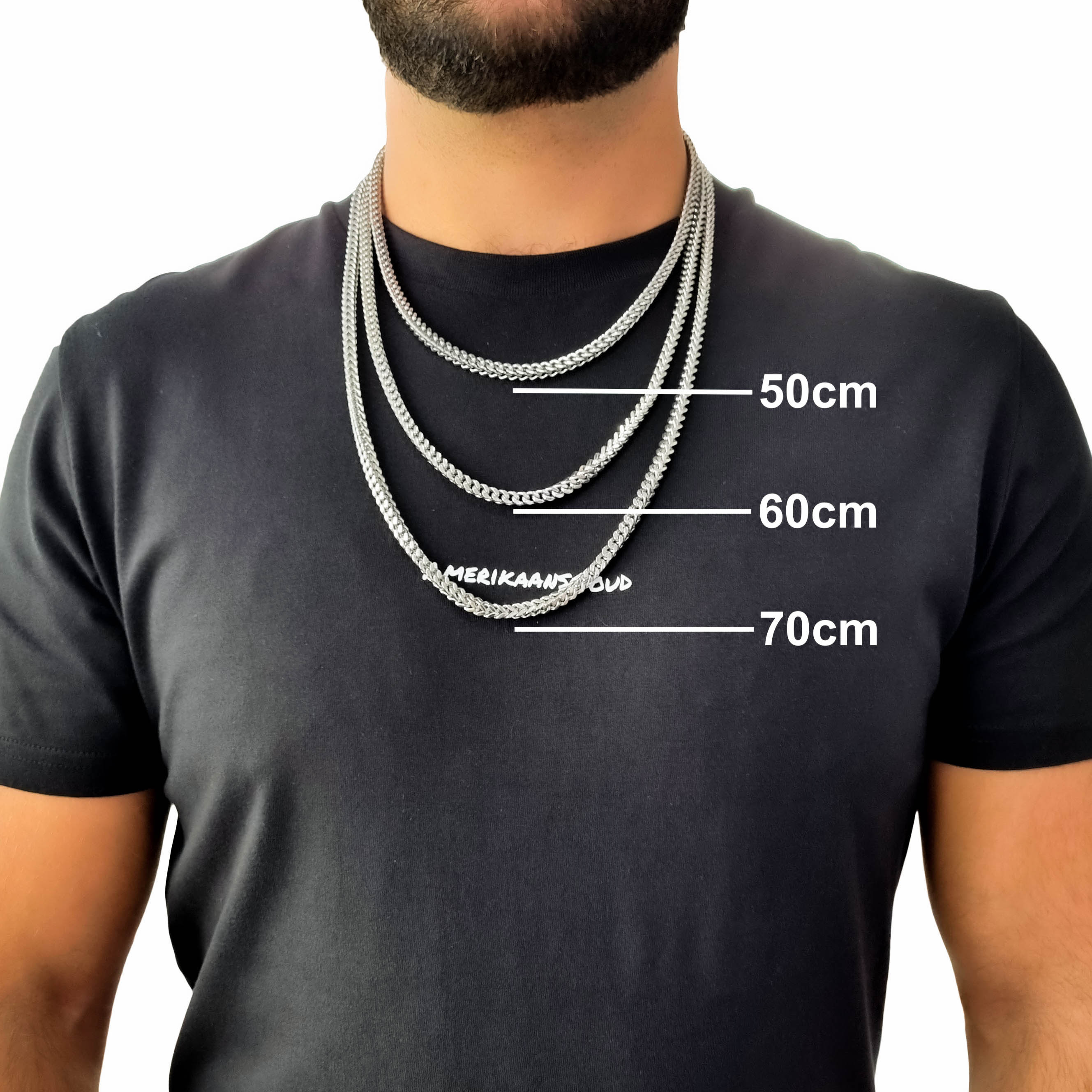 "Franco" Silver-colored Necklace & Bracelet (5mm)