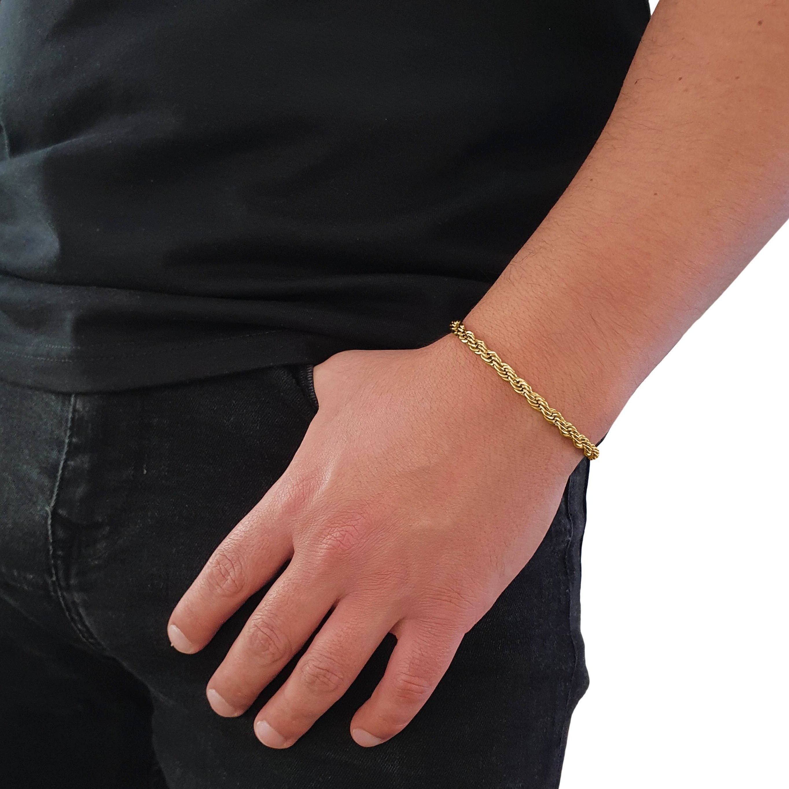 "Rope" Gold-colored Bracelet (5mm)