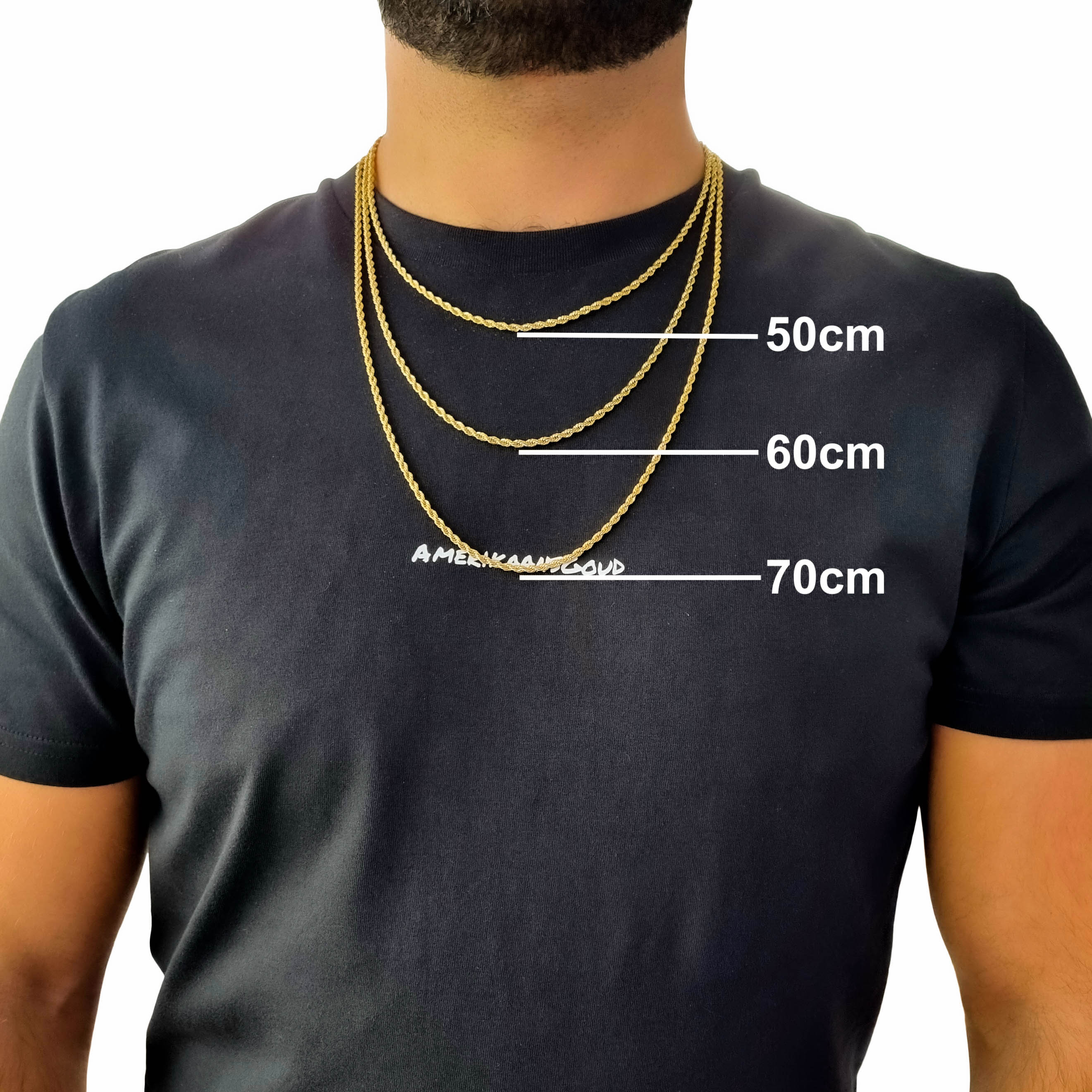 "Rope" Gold-colored Chain (3mm)