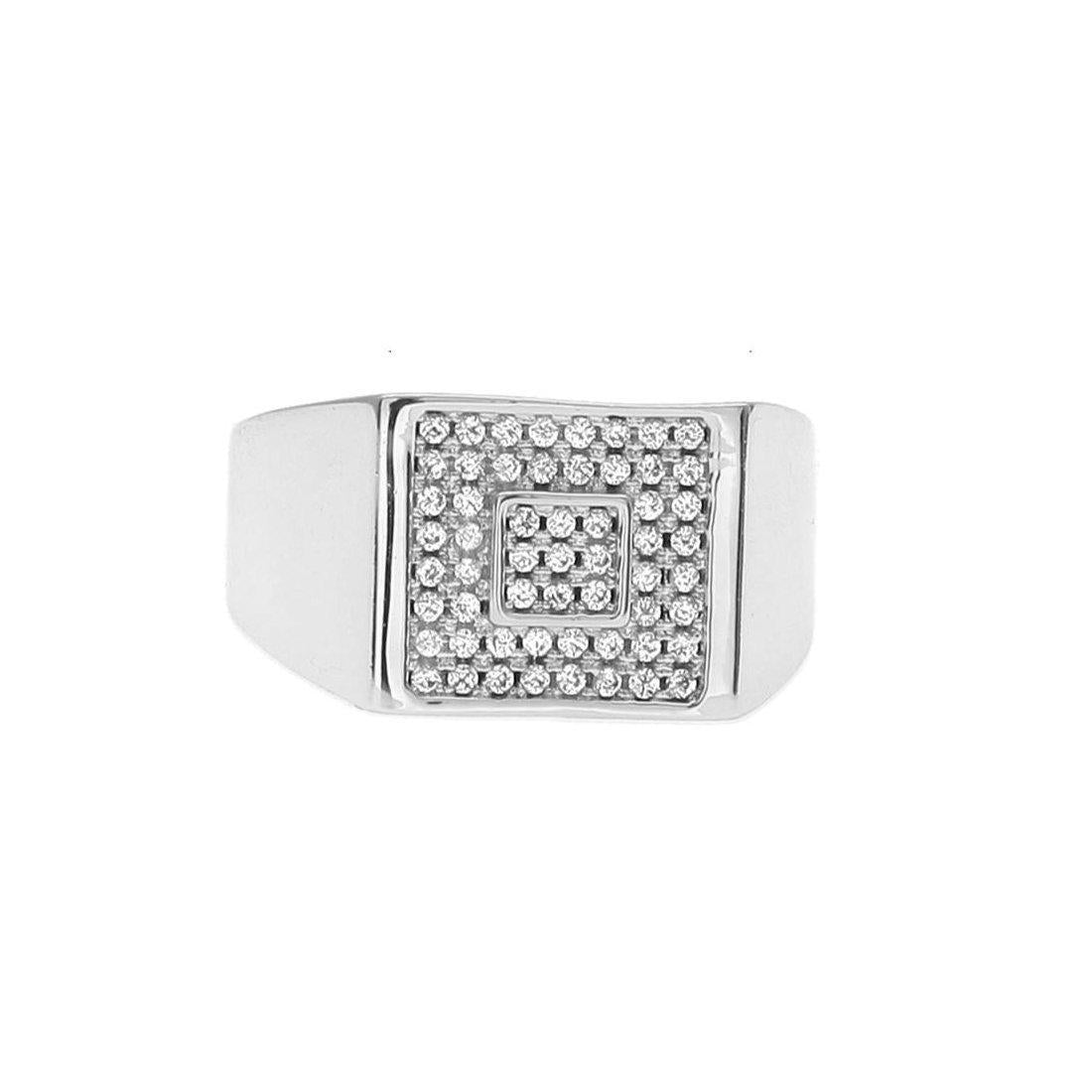 "Square" Zilveren Ring-AmerikaansGoud