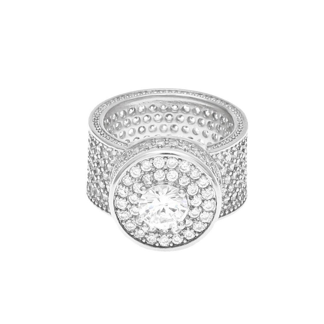 "Zirkonia" Zilveren Ring-AmerikaansGoud