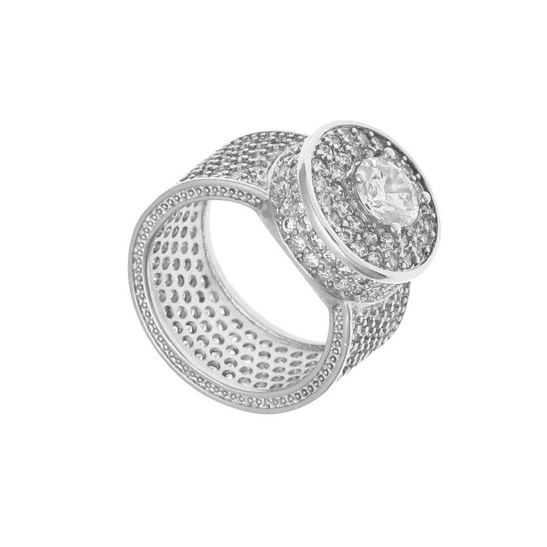 "Zirkonia" Zilveren Ring-AmerikaansGoud