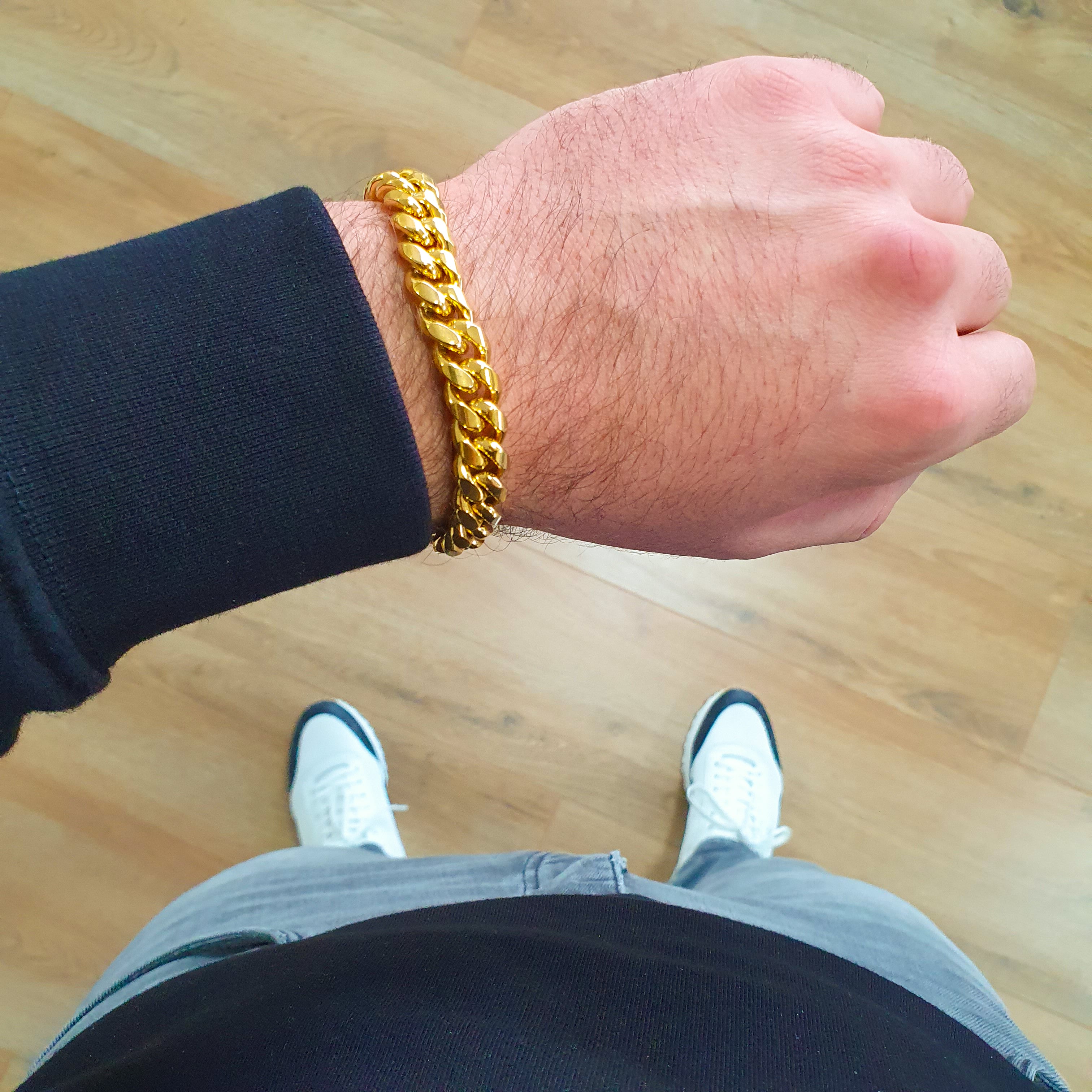 "Cuban" Gold-Colored Bracelet (8mm)