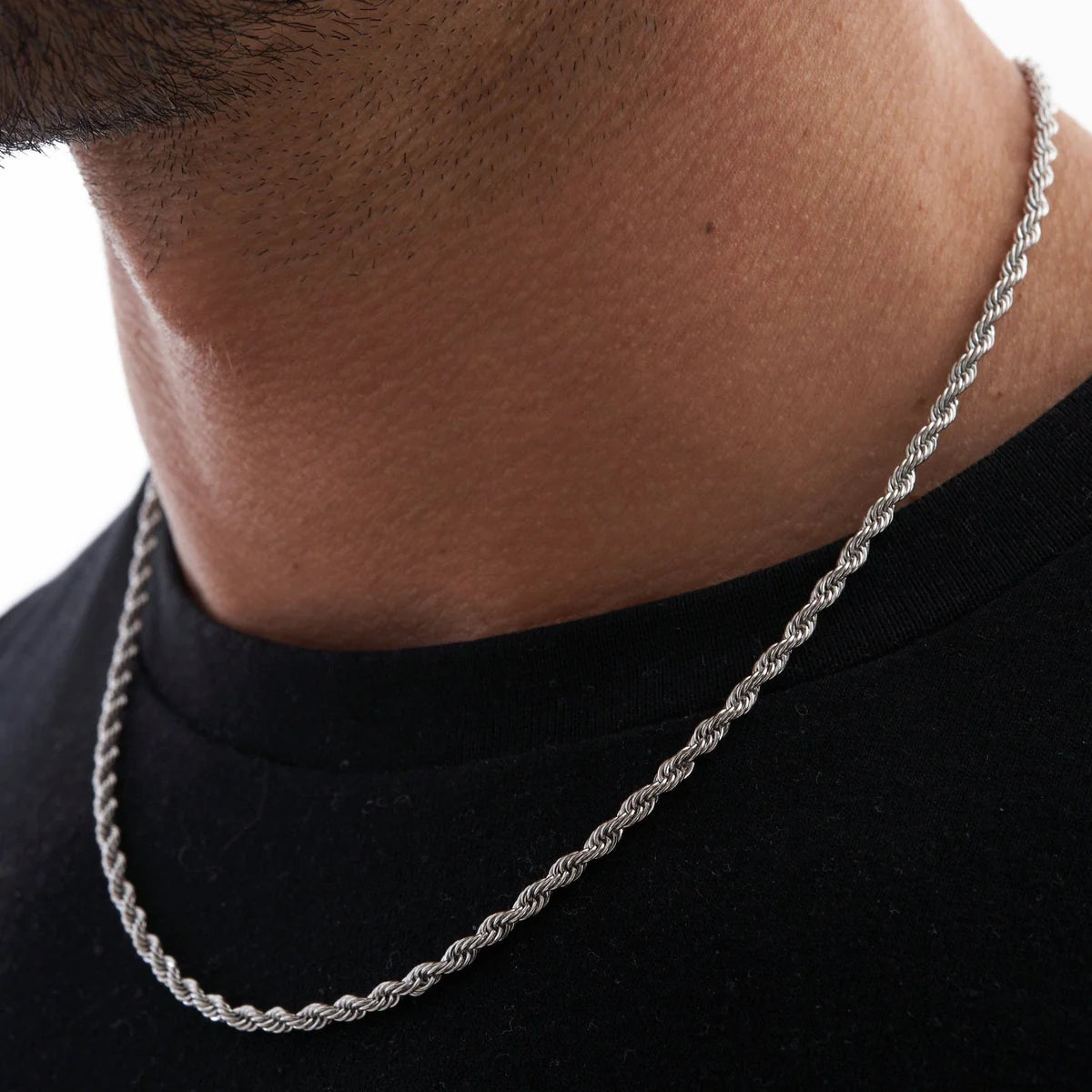 "Rope" Silver-colored Chain (3mm)