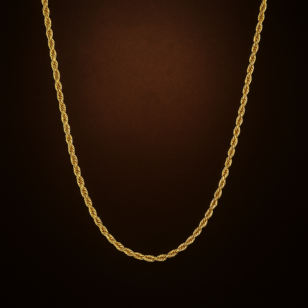 "Rope" Gold-colored Chain (3mm)