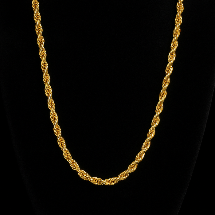 "Rope" Gold-colored Chain (5mm)