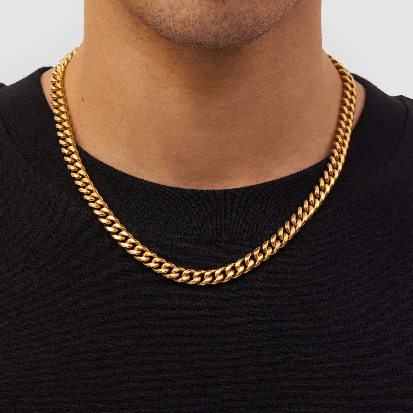 "Cuban" Gold-Colored Chain (8mm)