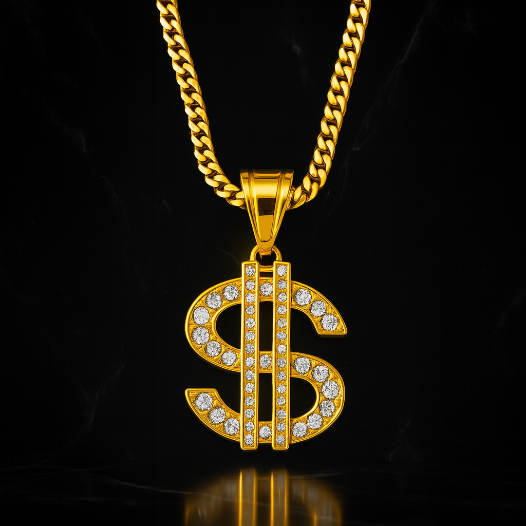 "Dollar" Gold Colored Pendant