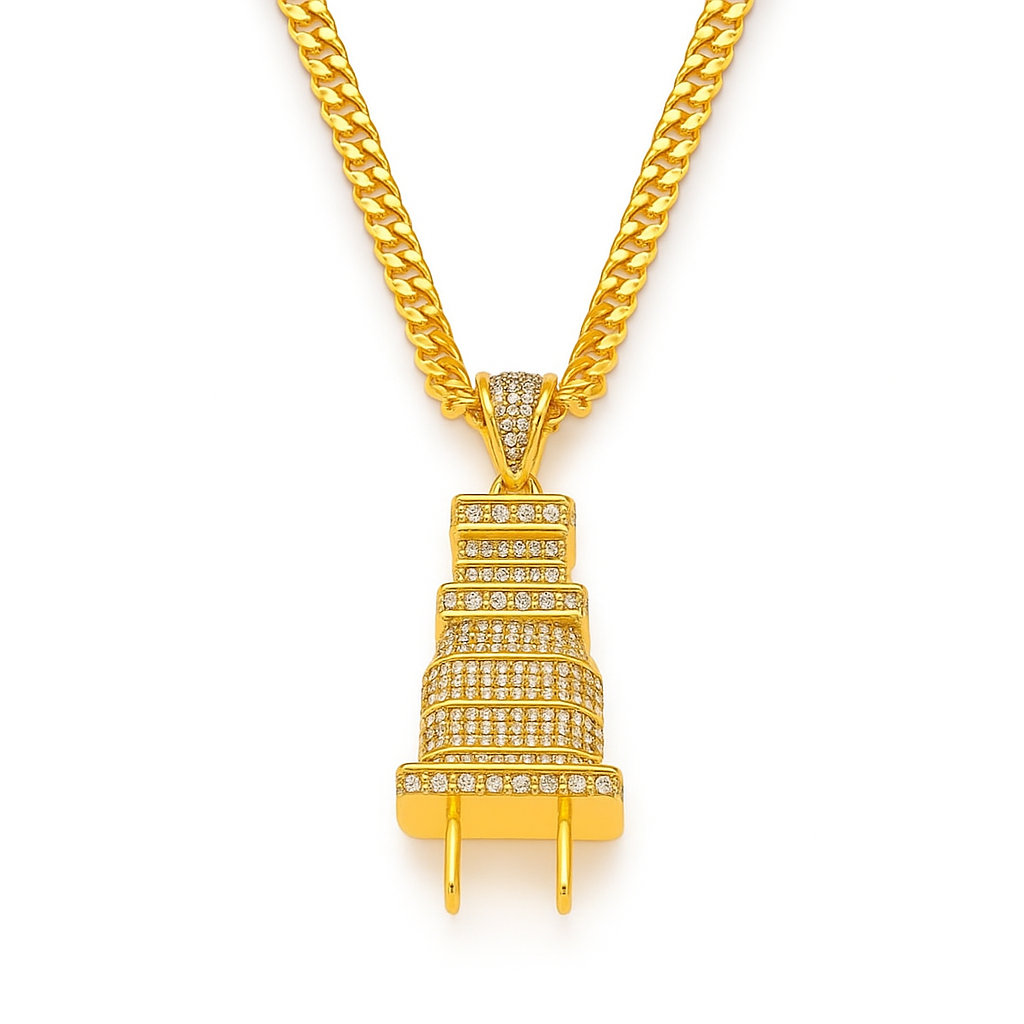 "The Plug" Gold-Colored Pendant