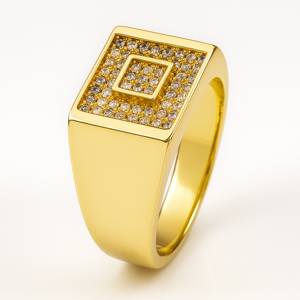 "Square" Gold Colored Ring