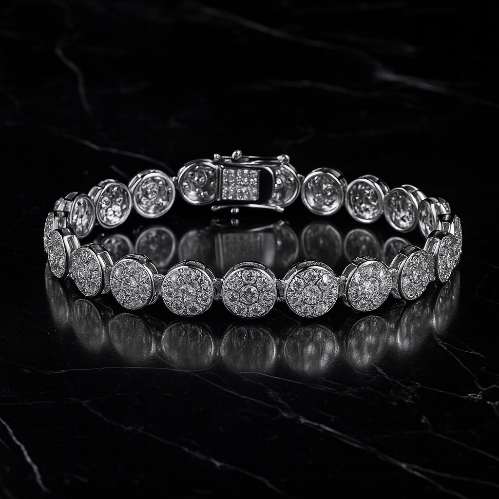 "Zircon O" Silver Bracelet (10mm)