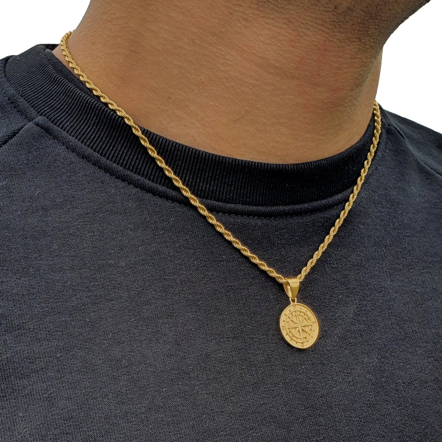 "Compass" Gold-Colored Pendant