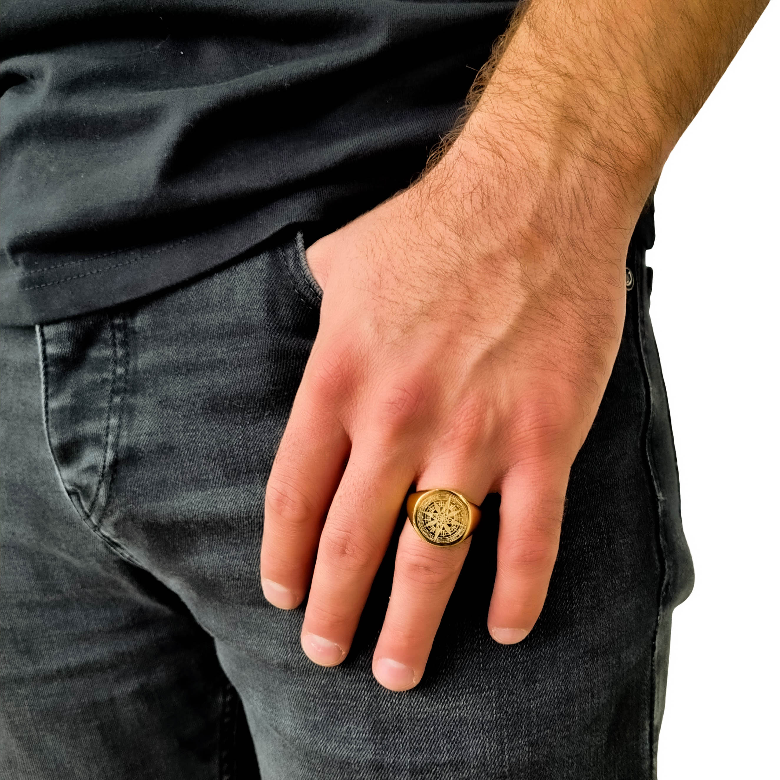 "Compass" Gold Colored Ring