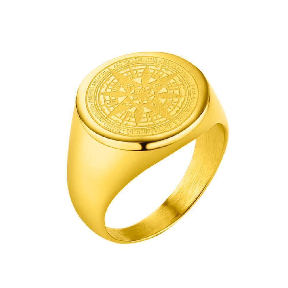 "Compass" Gold Colored Ring