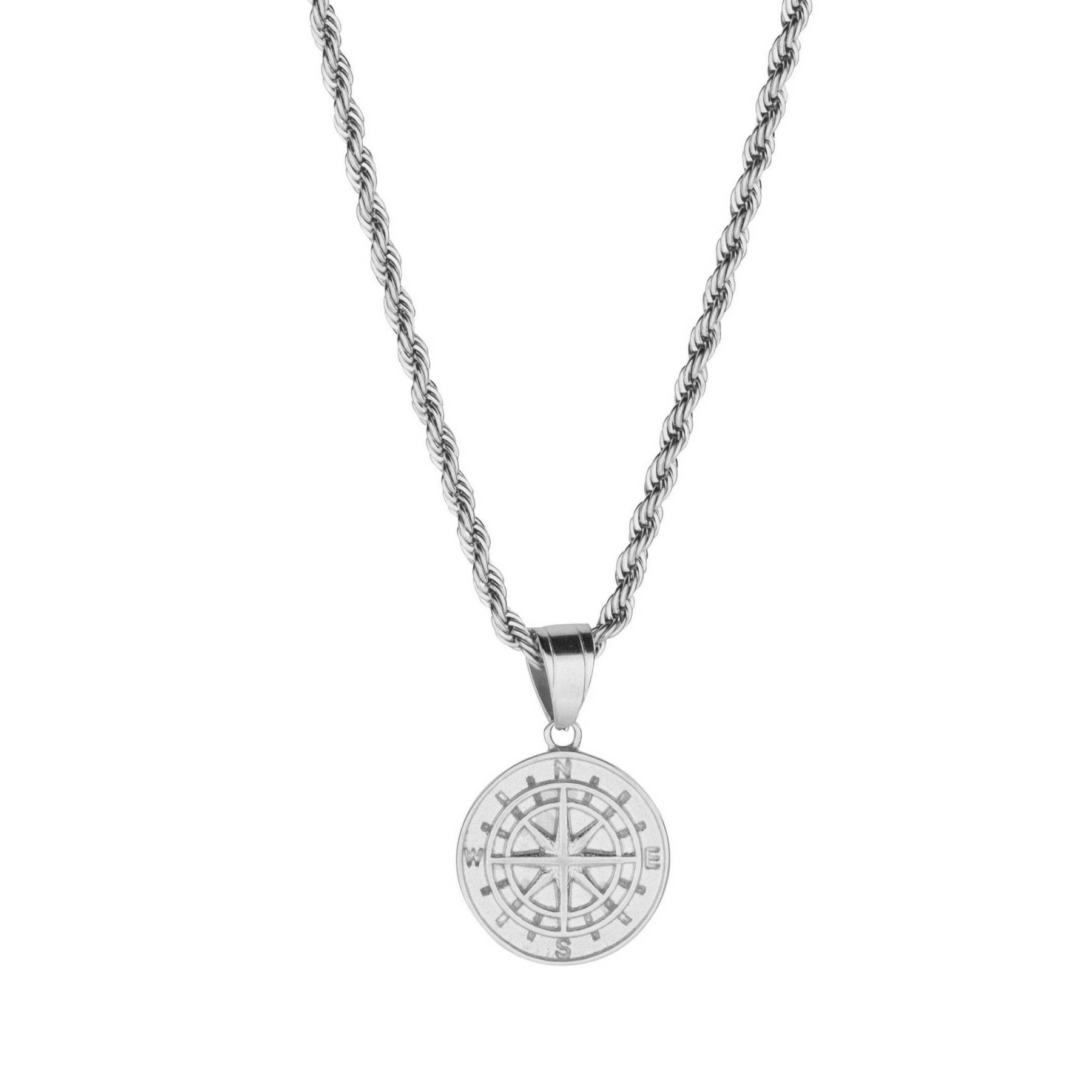 "Compass" Silver-Colored Pendant + Ring Set