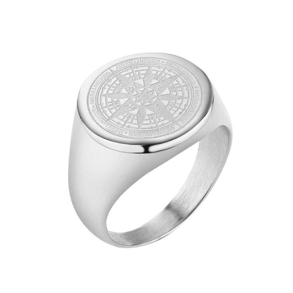 "Compass" Silver-colored Ring