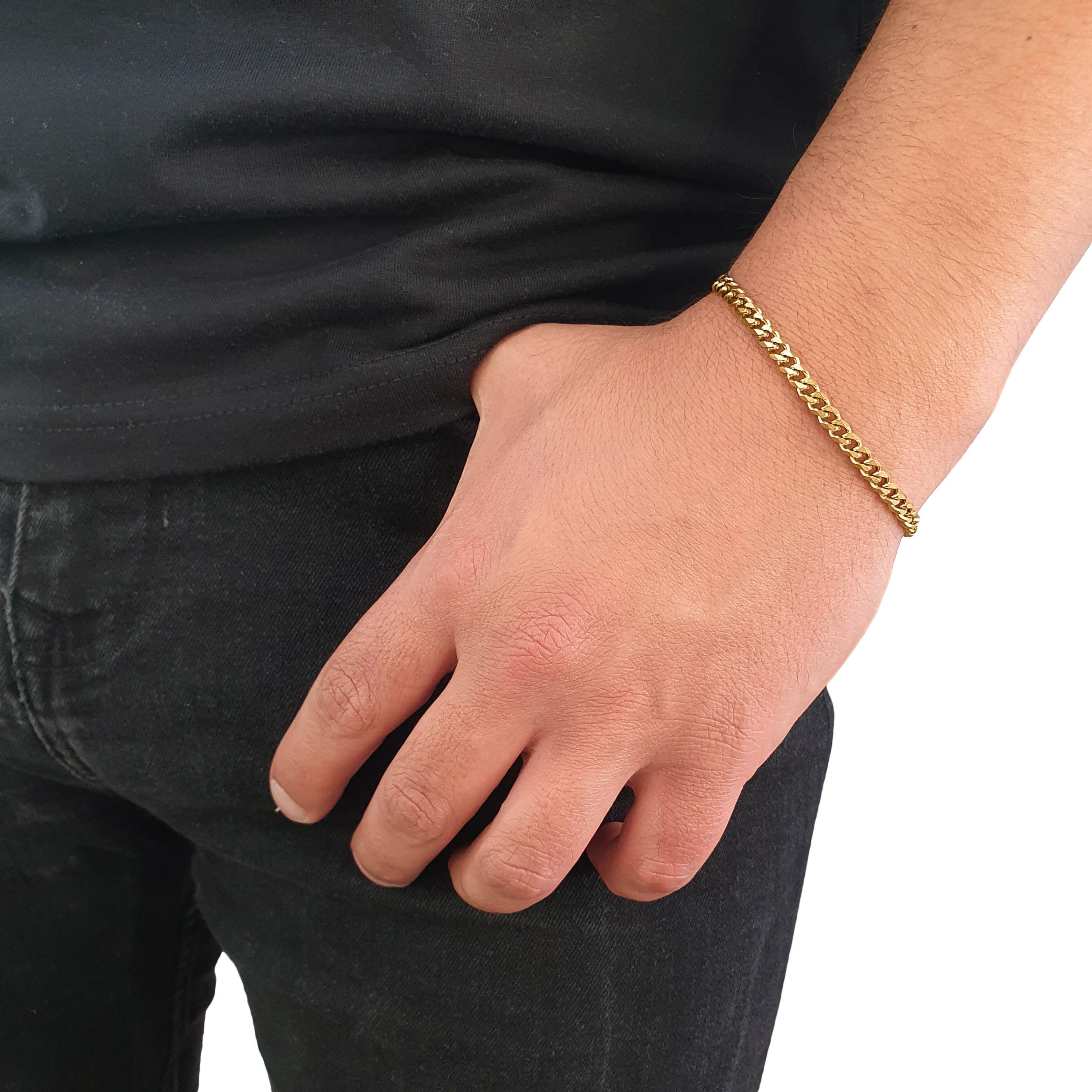 "Cuban" Gold-Colored Bracelet (5mm)