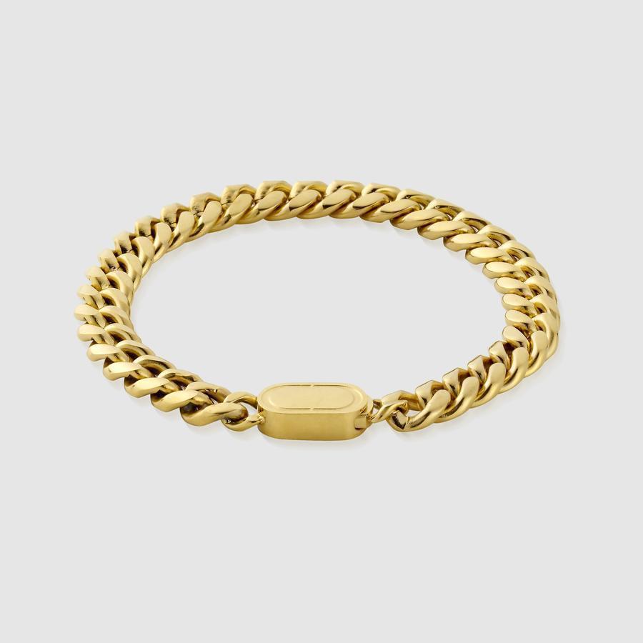 "Cuban" Gold-Colored Bracelet (8mm)