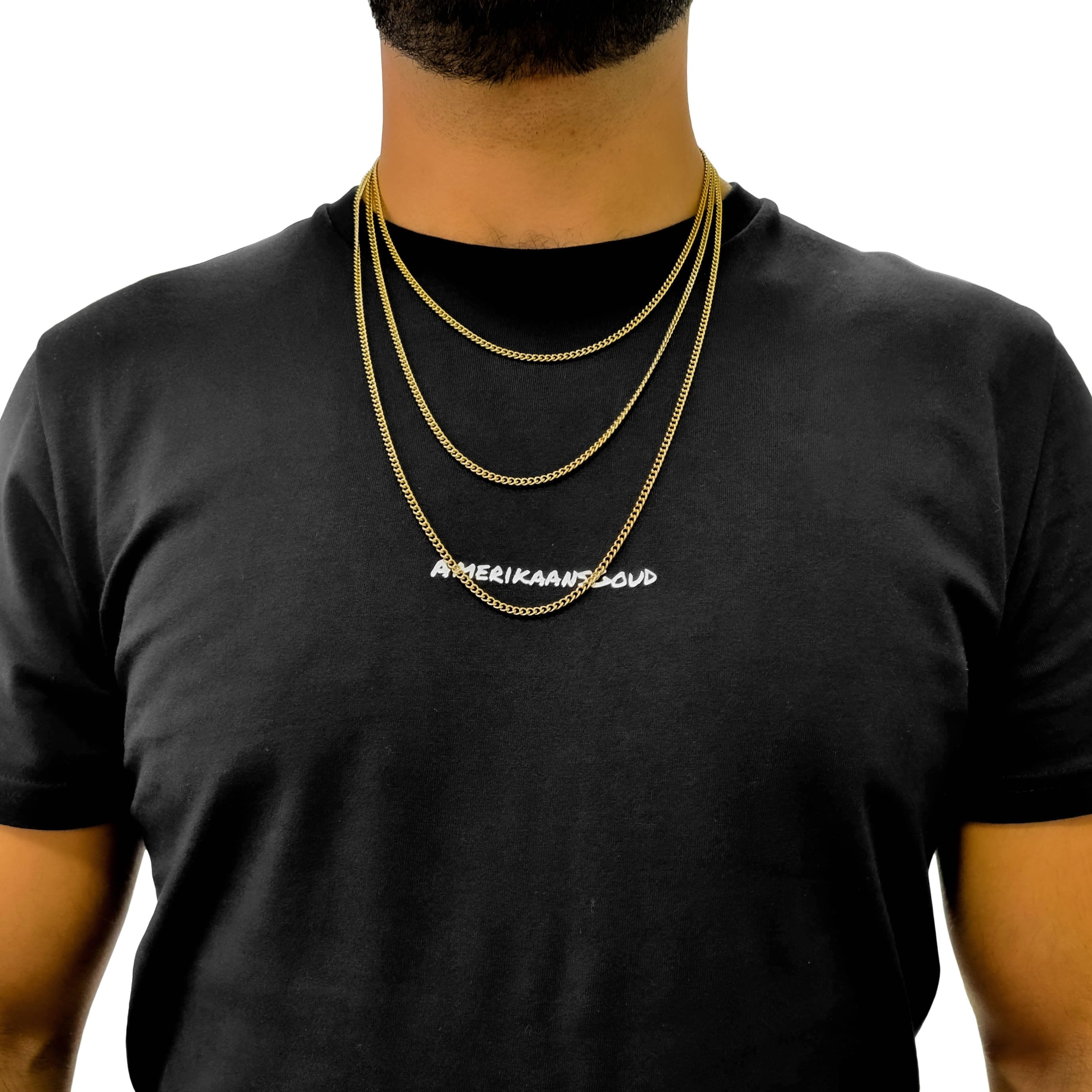 "Cuban" Gold-Colored Chain (3mm)