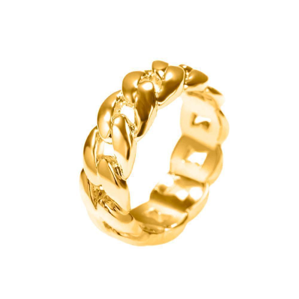 "Cuban" Gold Colored Ring