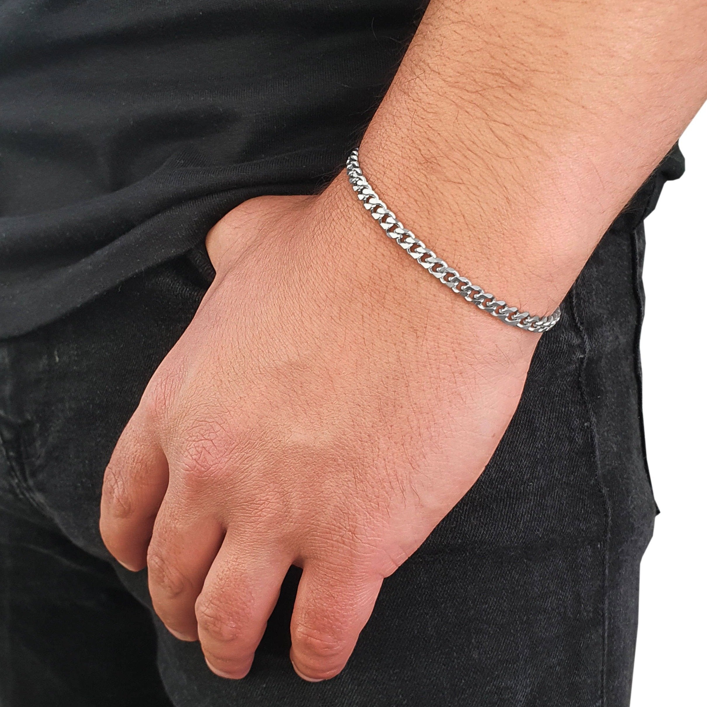 "Cuban" Silver-colored Bracelet (5mm)