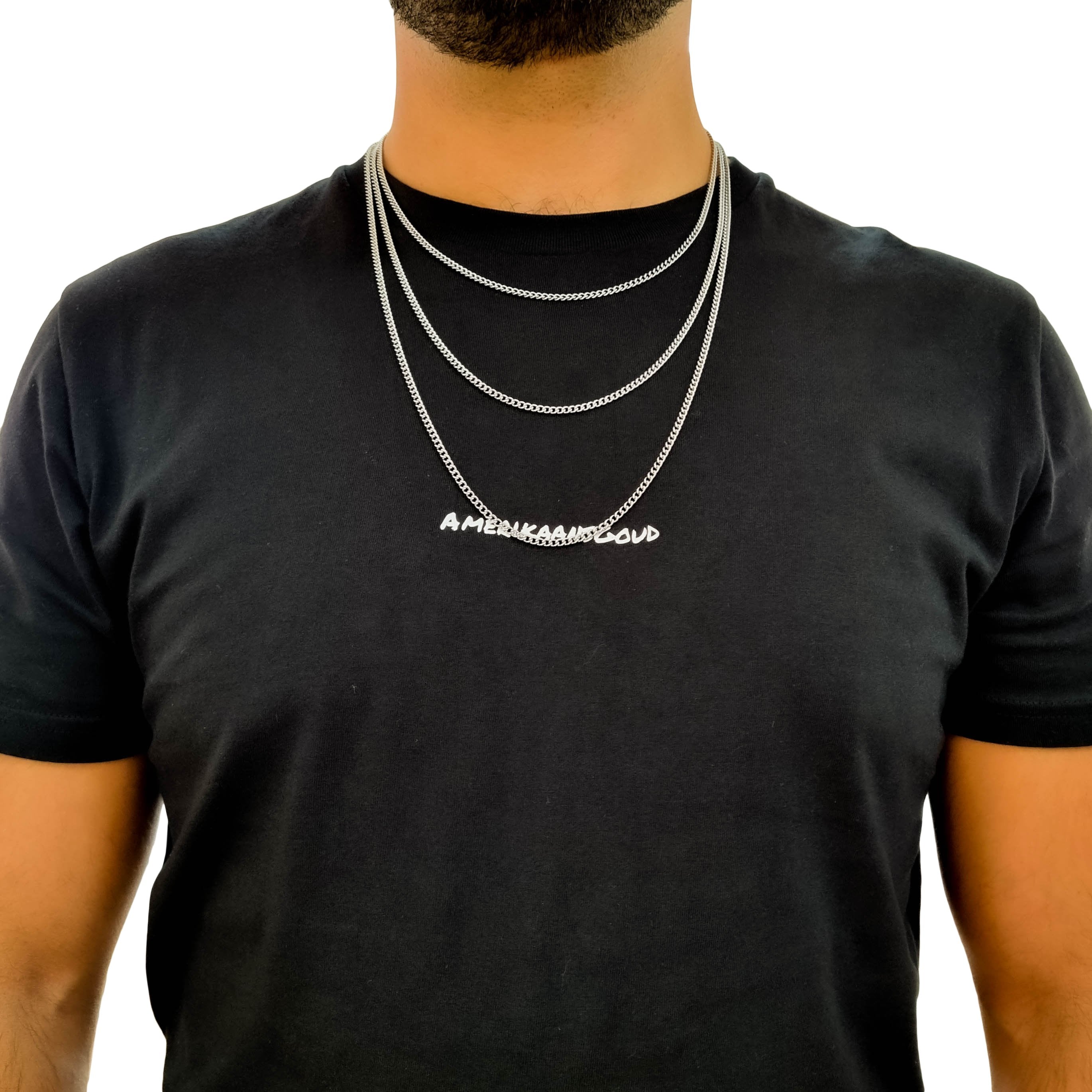 "Cuban" Silver-colored Chain (3mm)