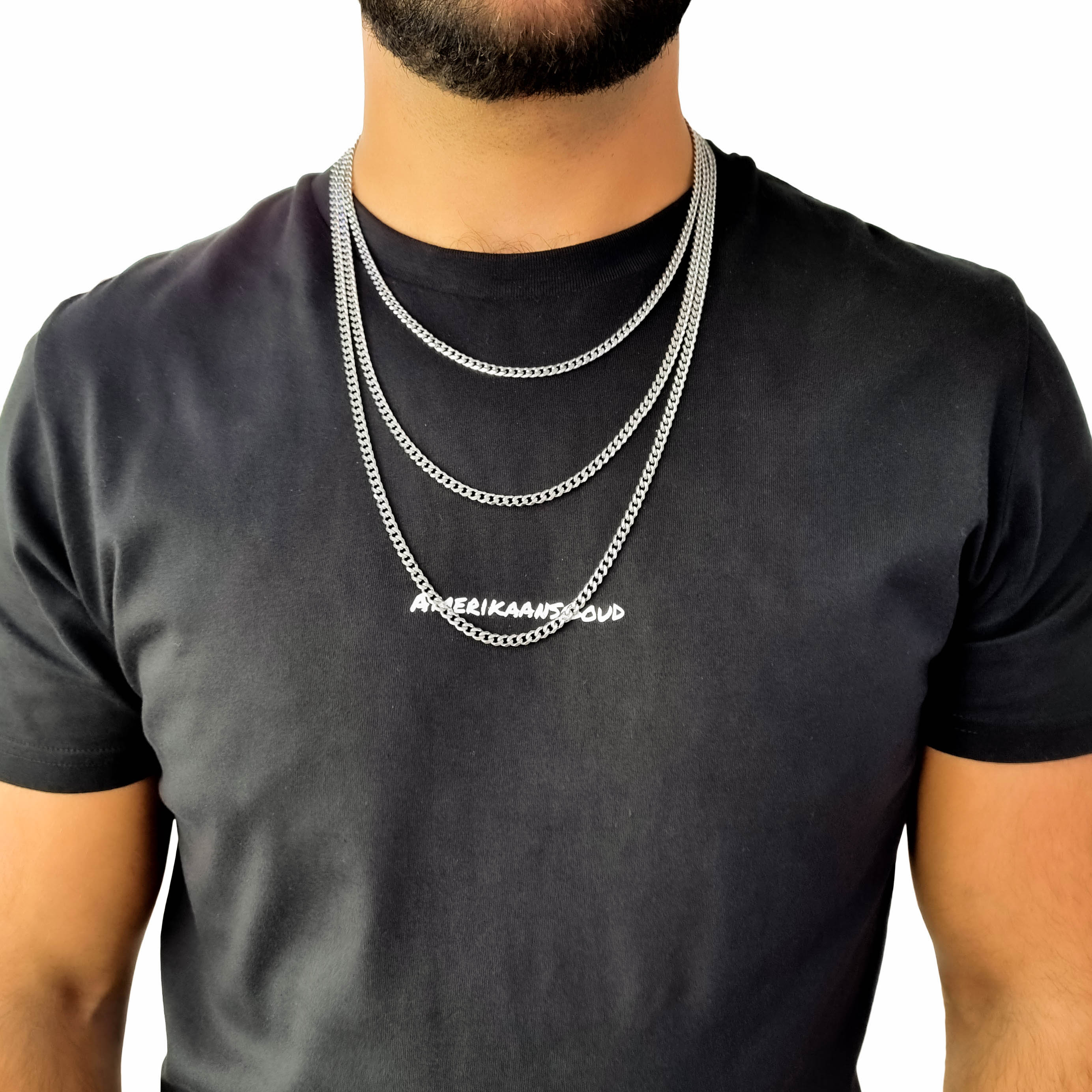 "Cuban" Silver-Colored Chain (5mm)
