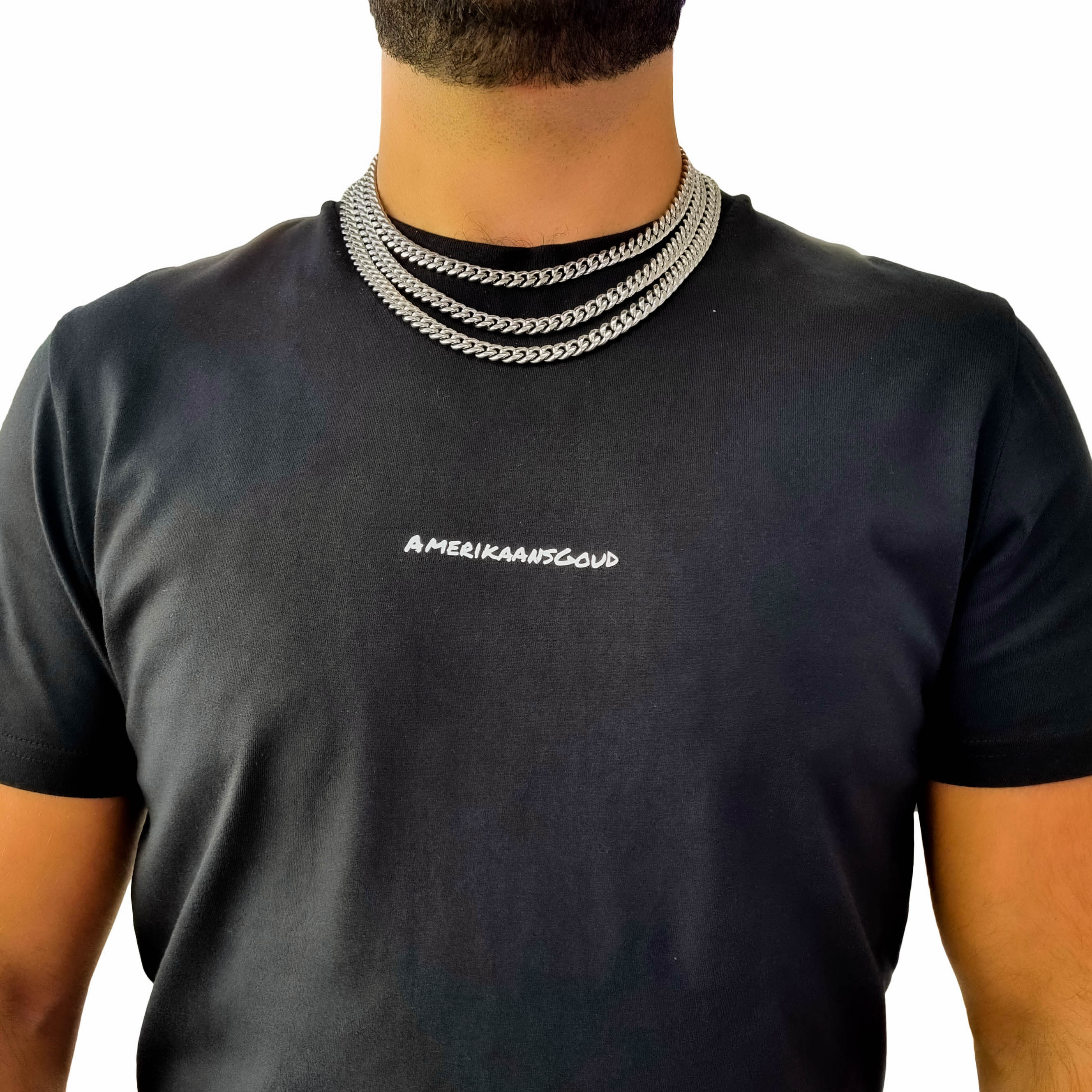 "Cuban" Silver-Colored Chain (8mm)