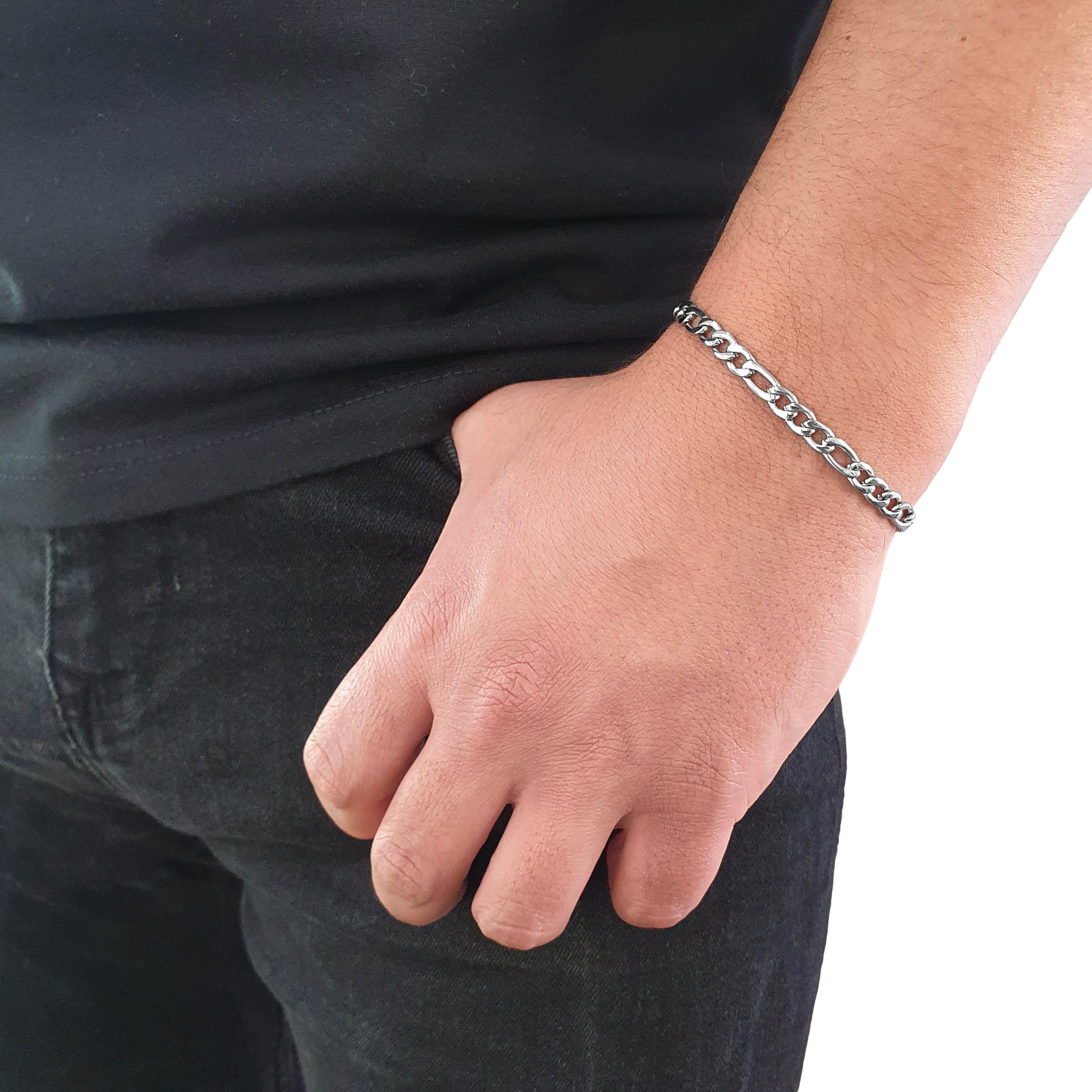 "Figaro" Silver-colored Bracelet (5mm)