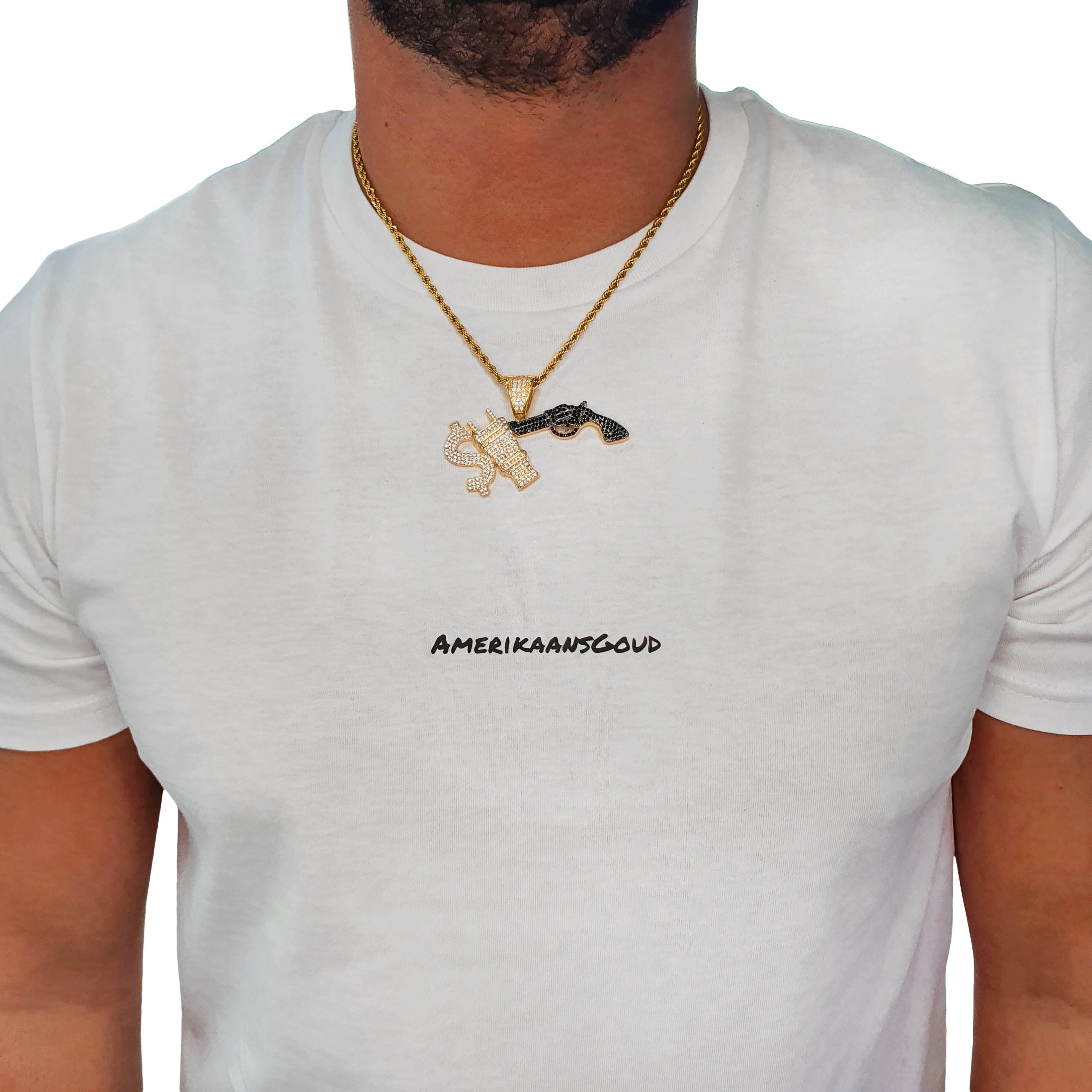 "Money-Power-Respect" Gold-Colored Pendant