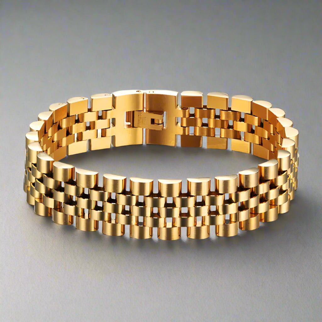"Presidental" Gold-Colored Bracelet (15mm)
