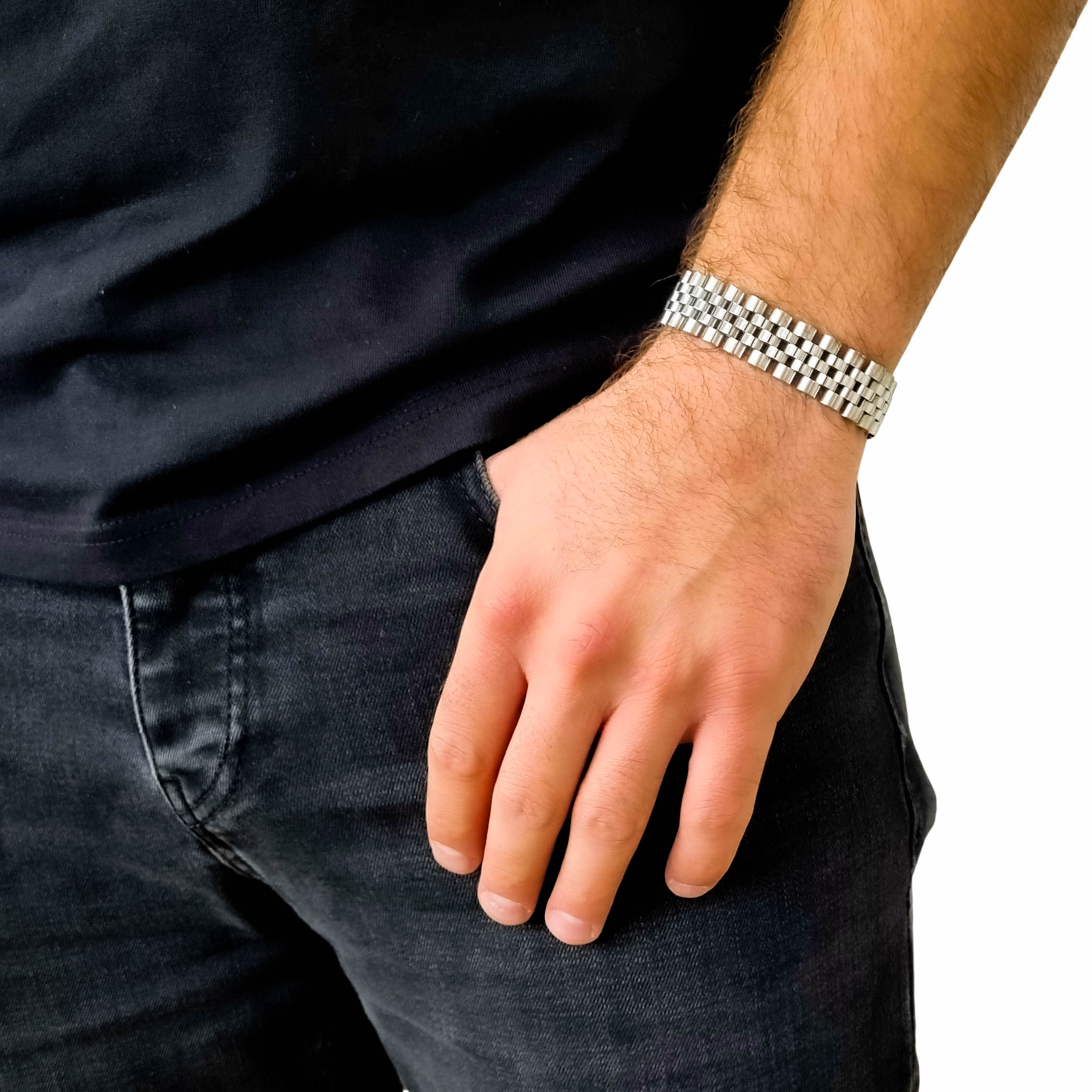 "Presidental" Silver-Colored Bracelet (15mm)
