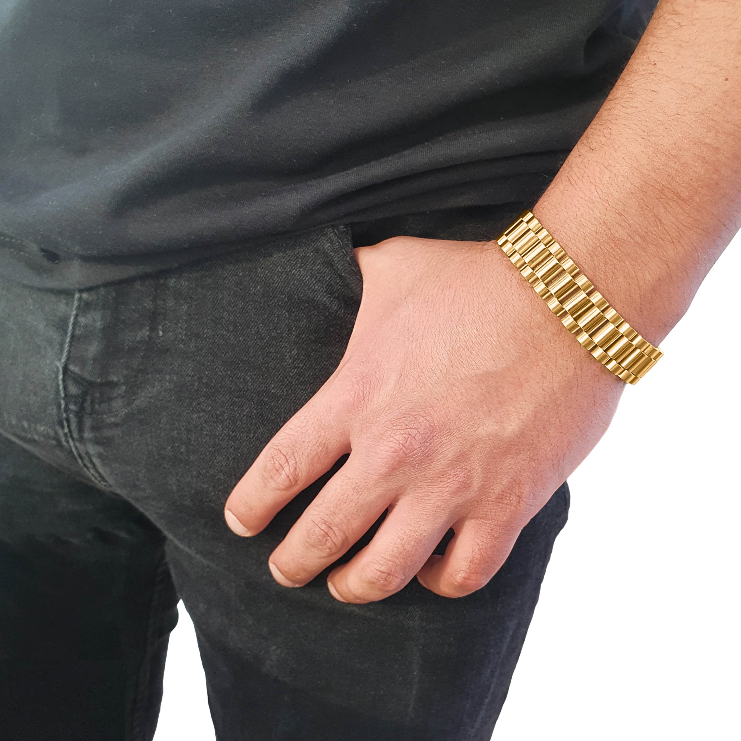 "Presidento" Gold-colored Bracelet (15mm)