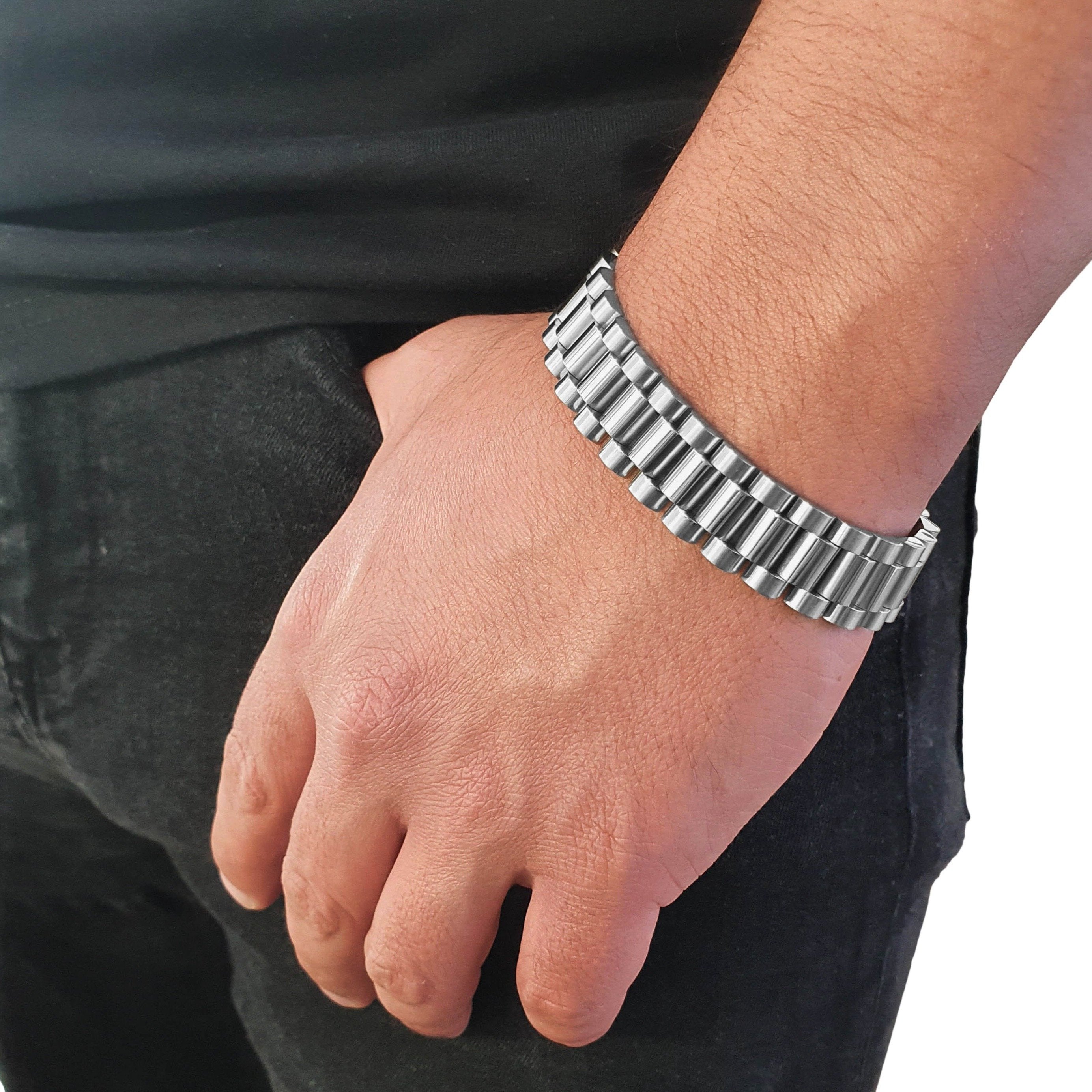 "Presidento" Silver-colored Bracelet (15mm)