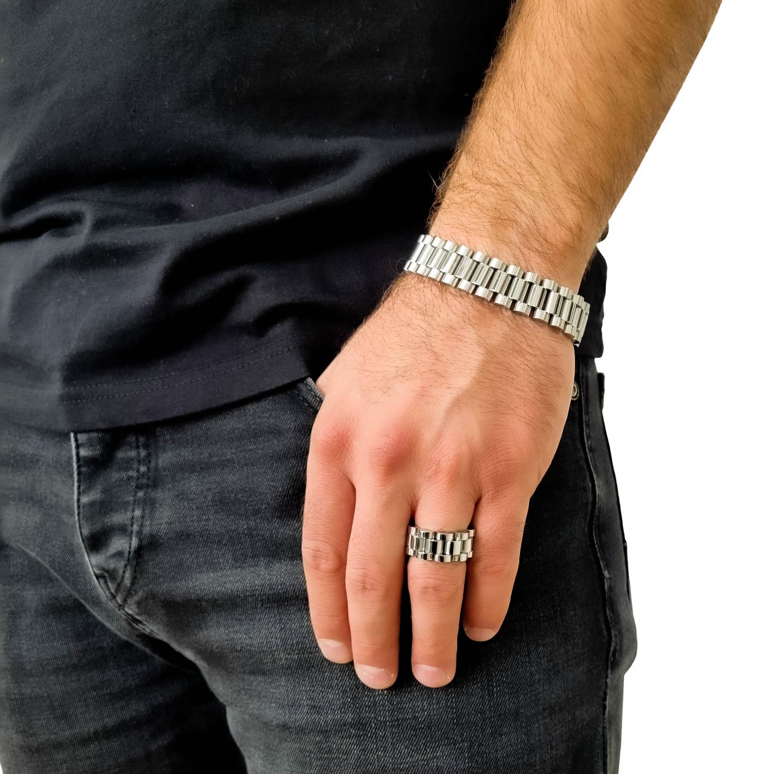 "Presidento" Silver Bracelet + Ring