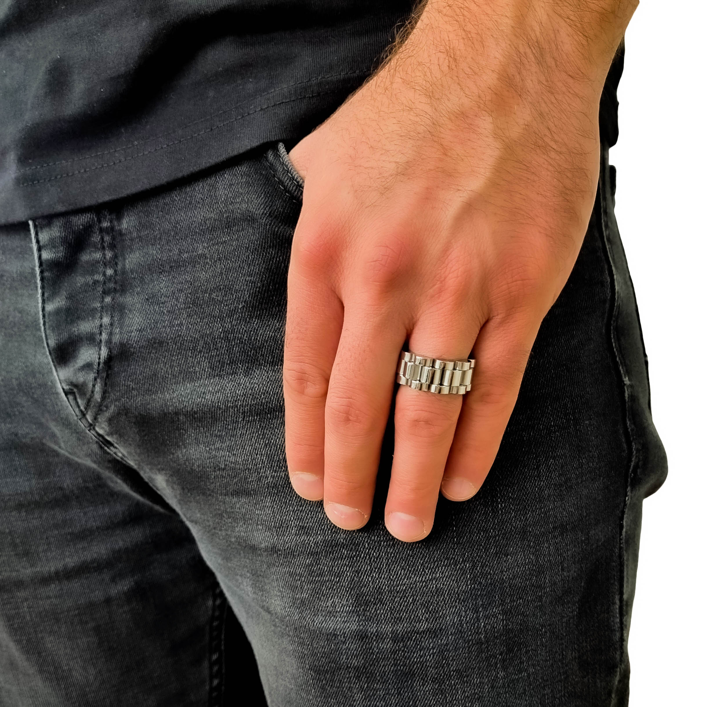 "Presidento" Silver-colored Ring