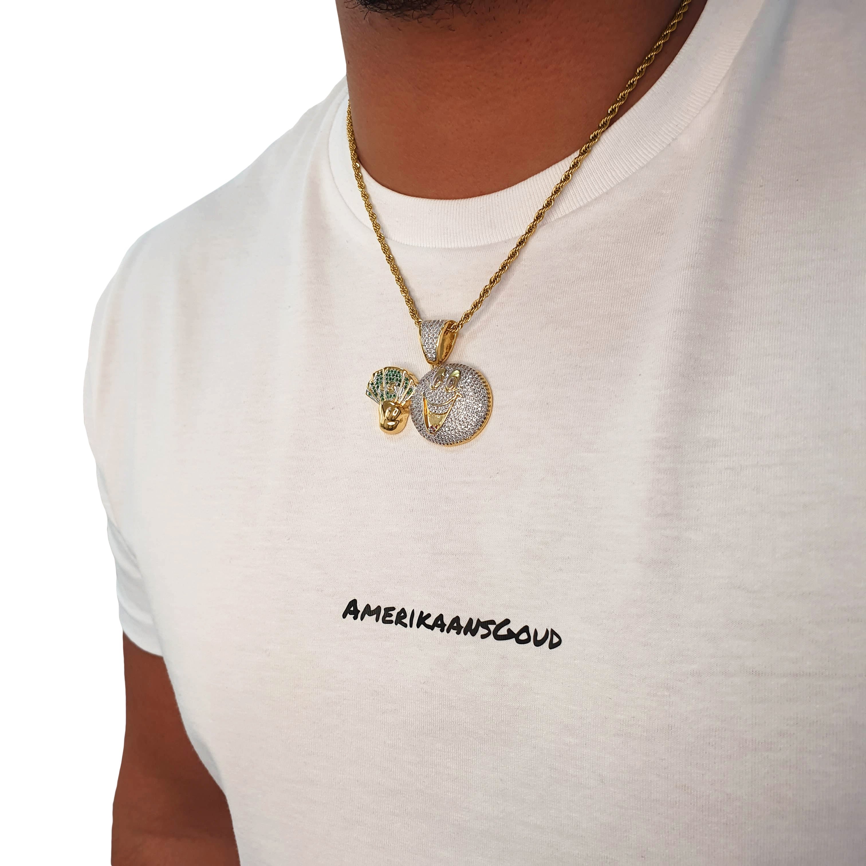 "Rich Emoticon" Gold-colored Pendant