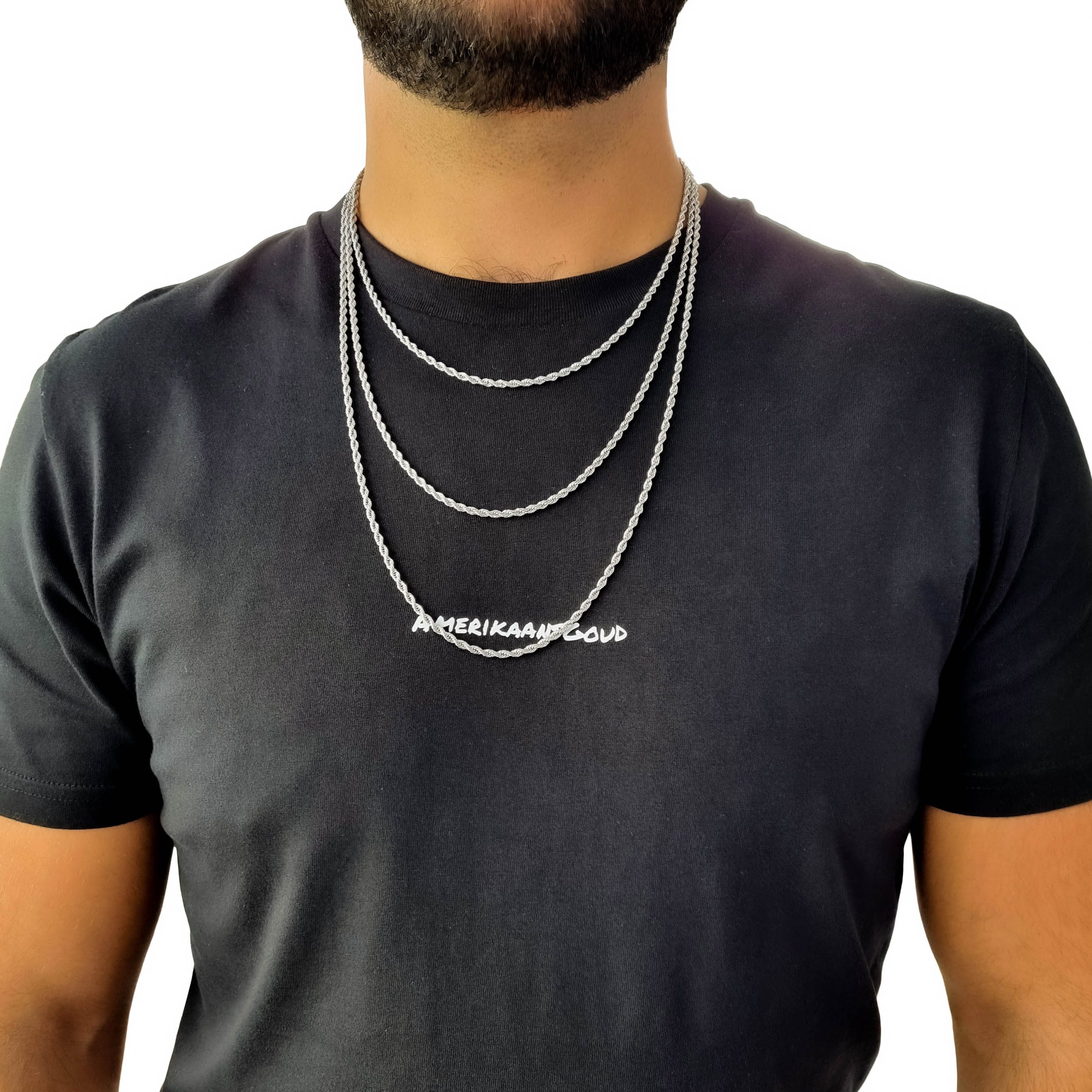 "Rope" Silver-colored Chain (3mm)