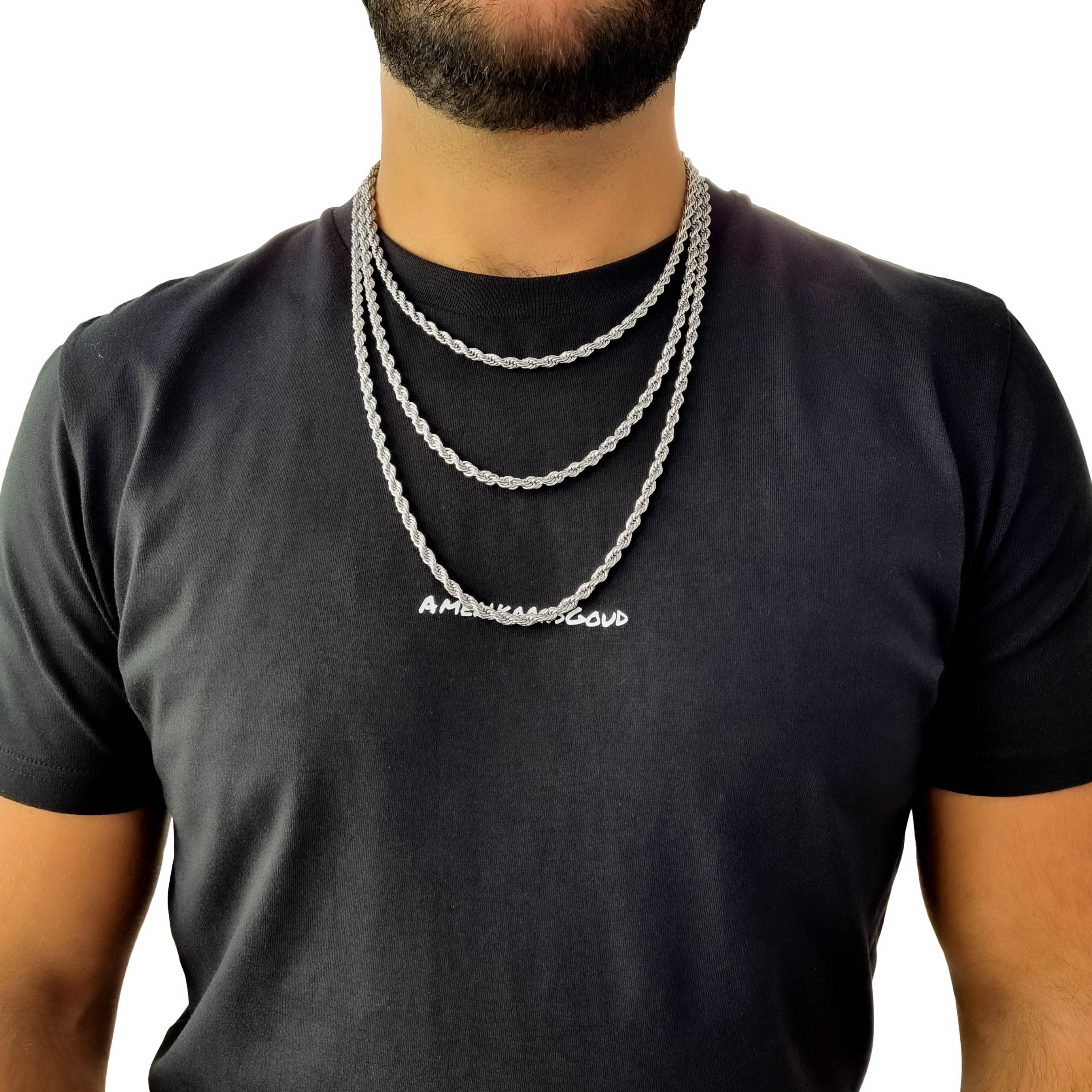 "Rope" Silver-colored Chain (5mm)