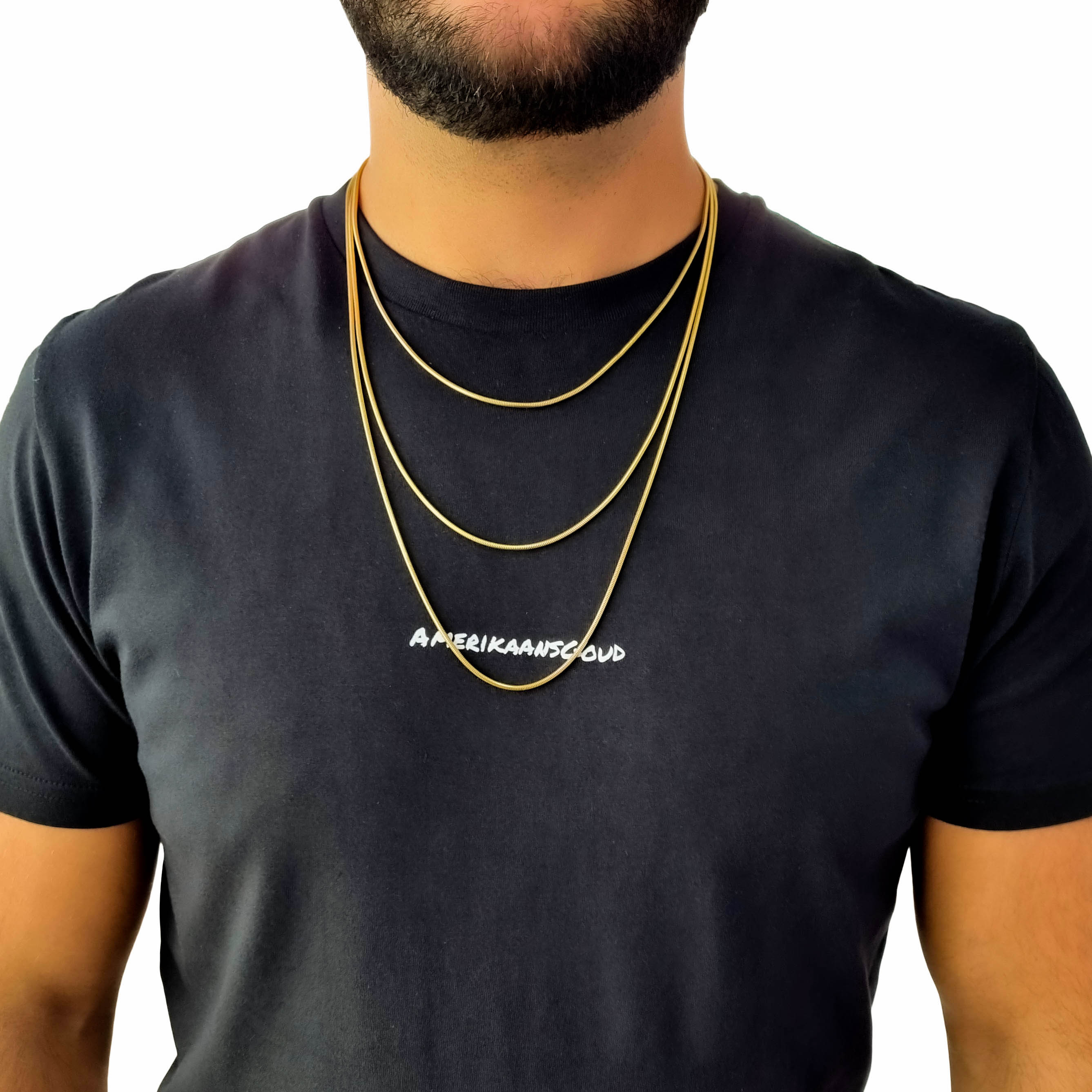 "Snake" Gold Colored Necklace &amp; Bracelet (4mm)