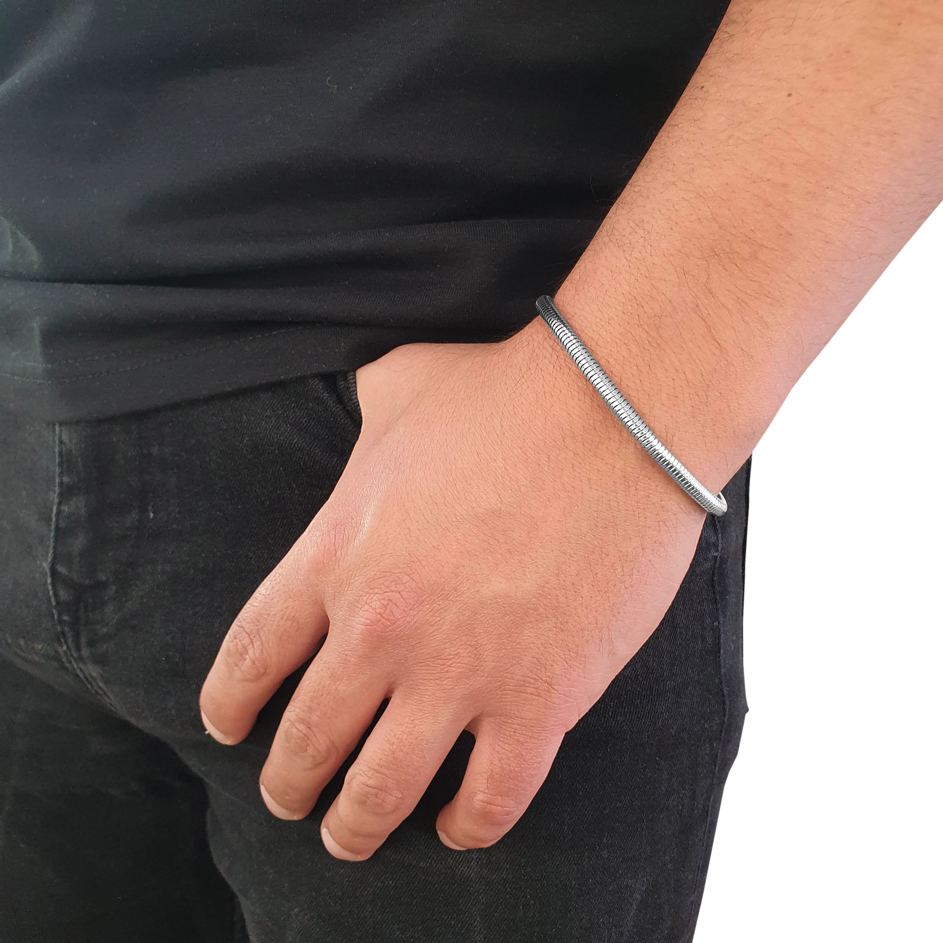 "Snake" Silver-colored Bracelet (4mm)